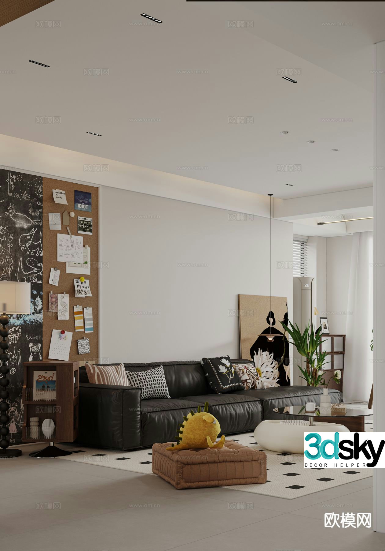 Modern living room 3d model