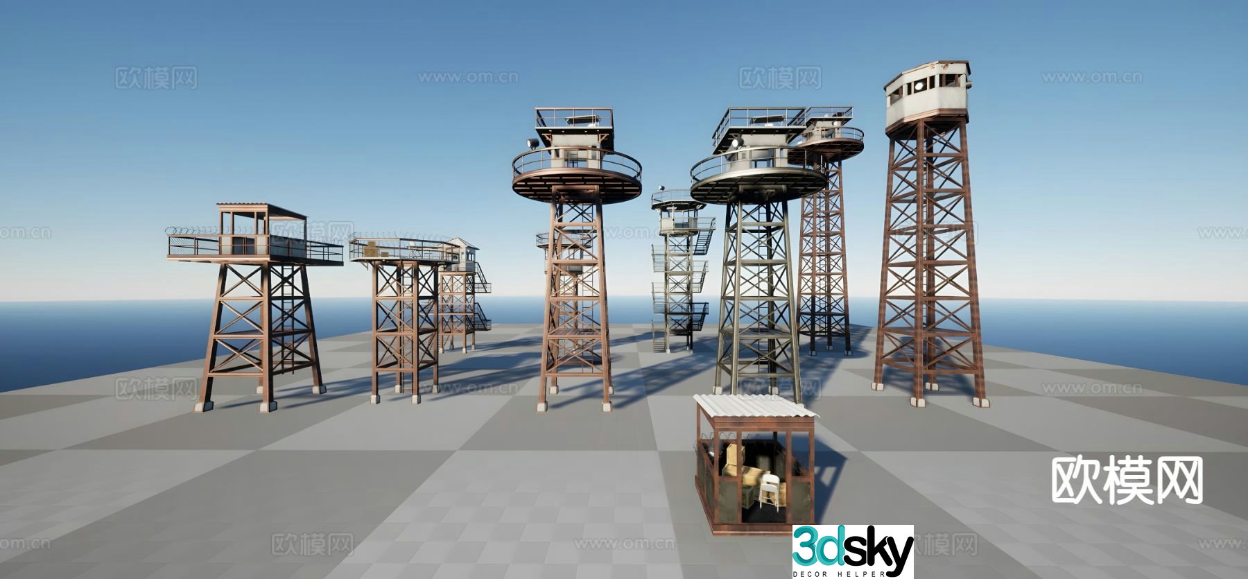 Defense tower, signal tower, observation tower, water tower 3D model