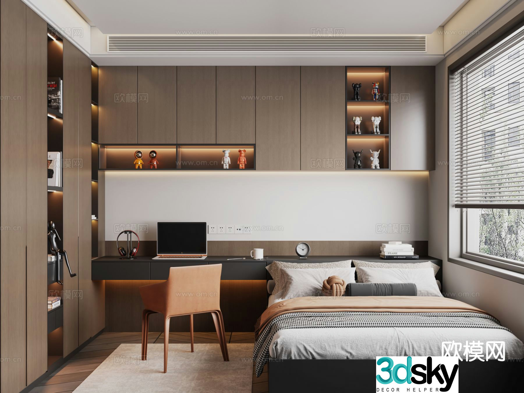 Italian tatami bedroom 3d model