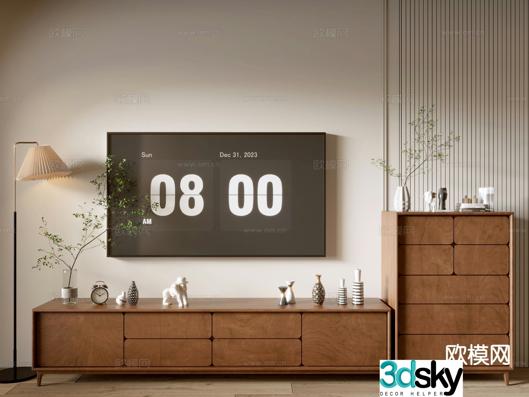 Medieval style TV cabinet 3D model