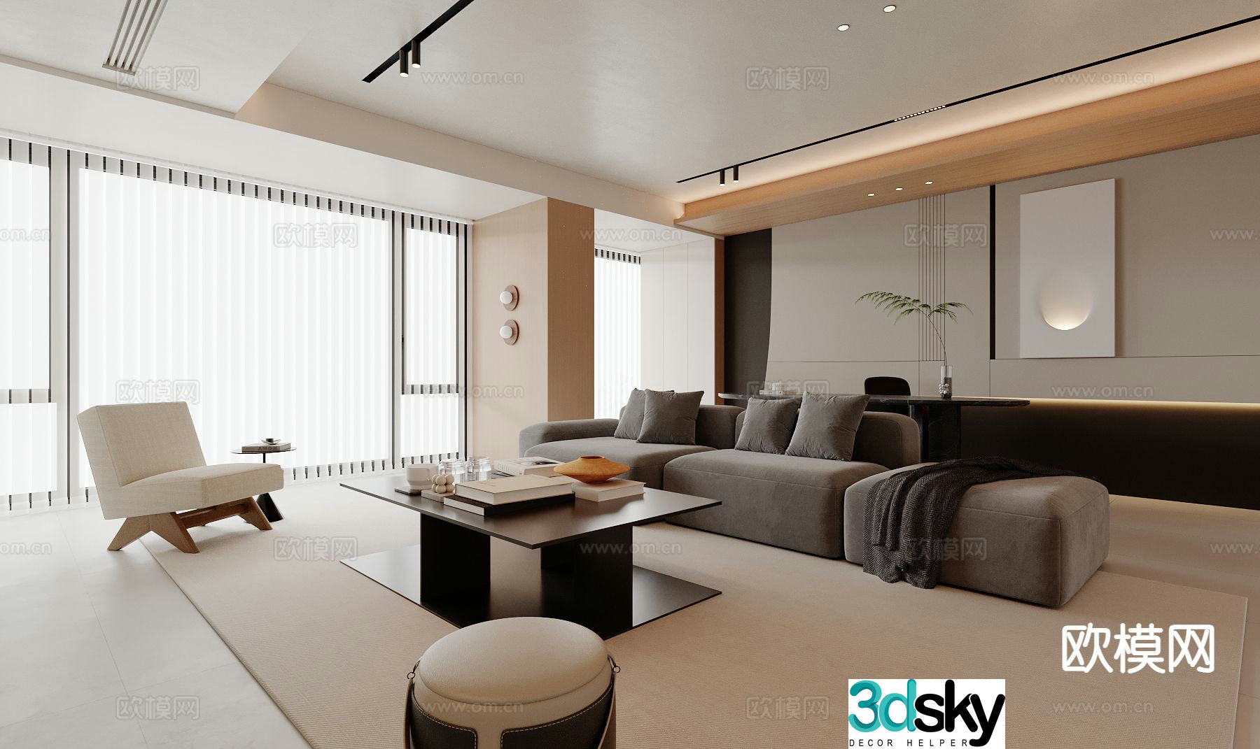 Modern living room 3d model