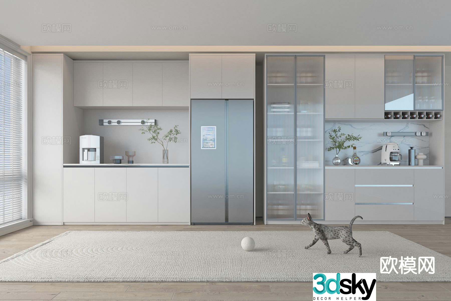 Modern wine cabinet sideboard 3d model