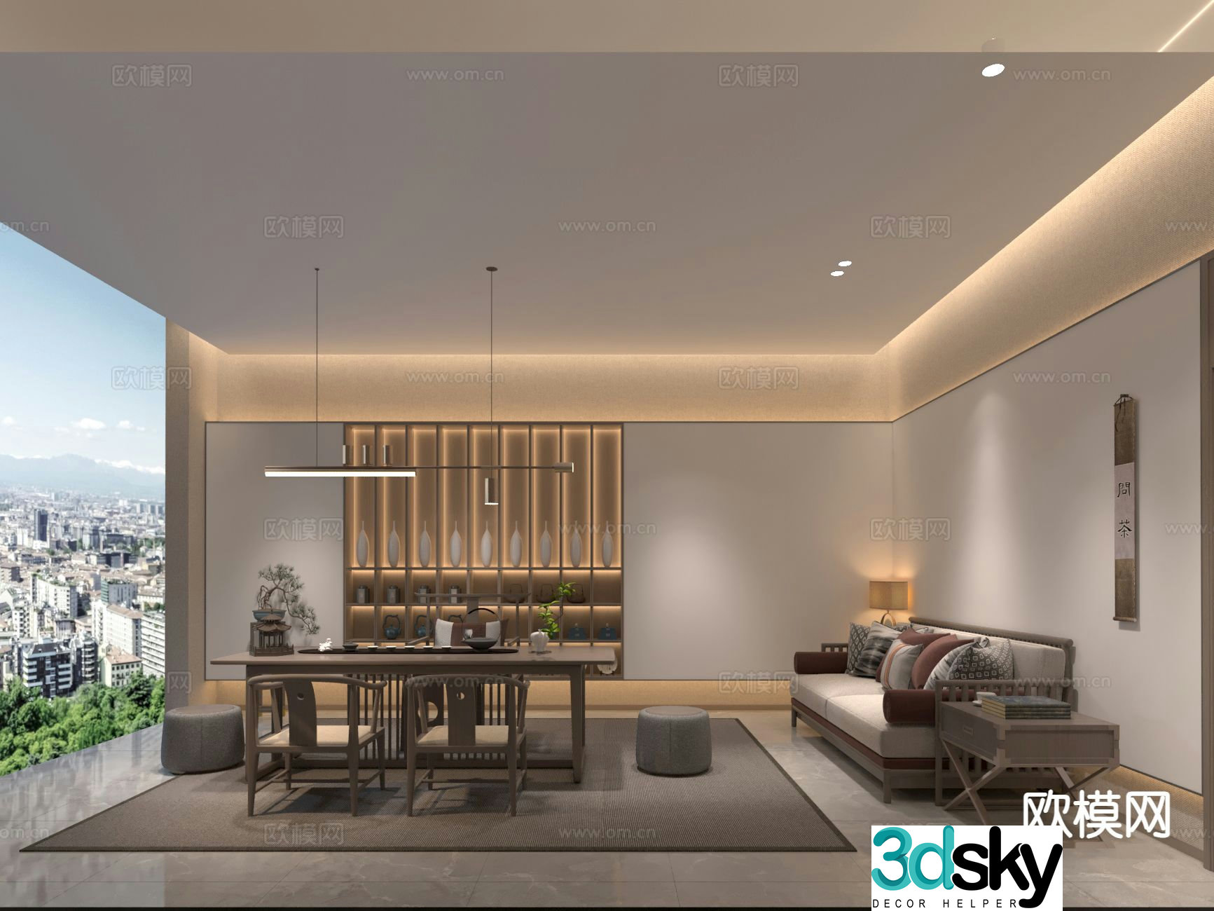 New Chinese tea room 3d model