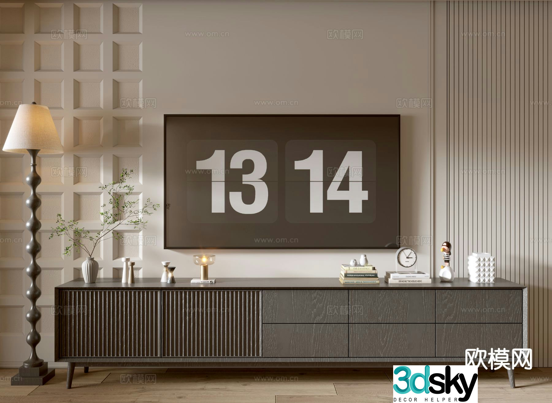 Medieval style TV cabinet 3D model