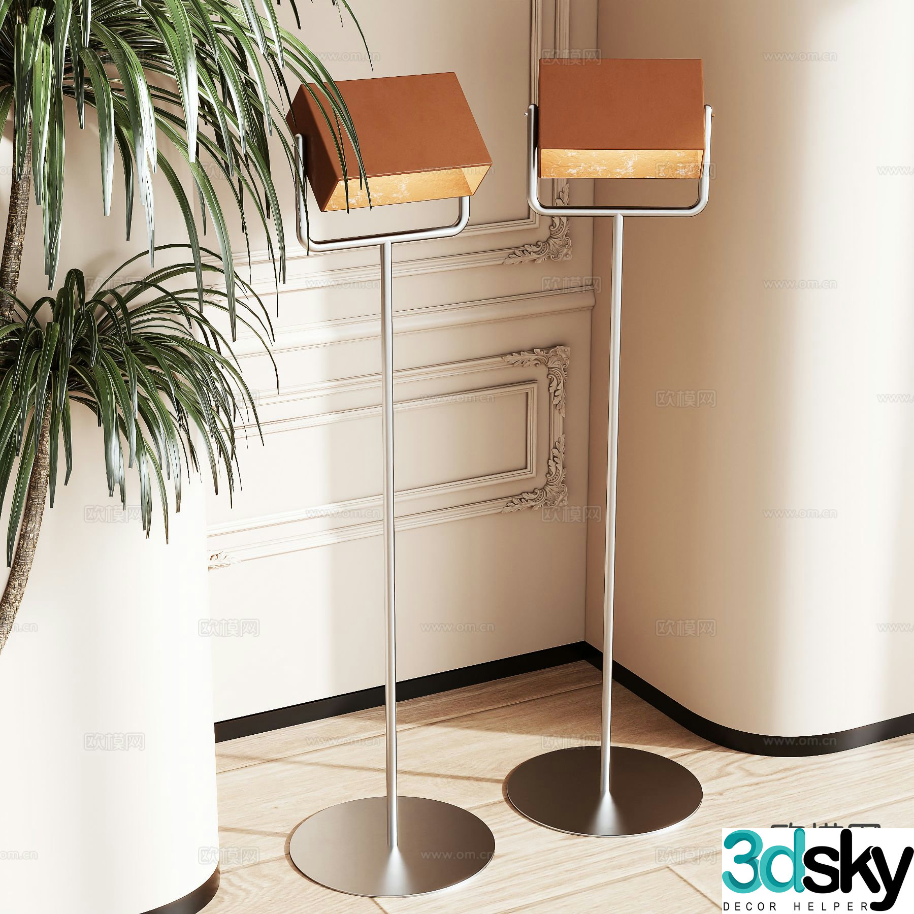 Simple floor lamp 3d model
