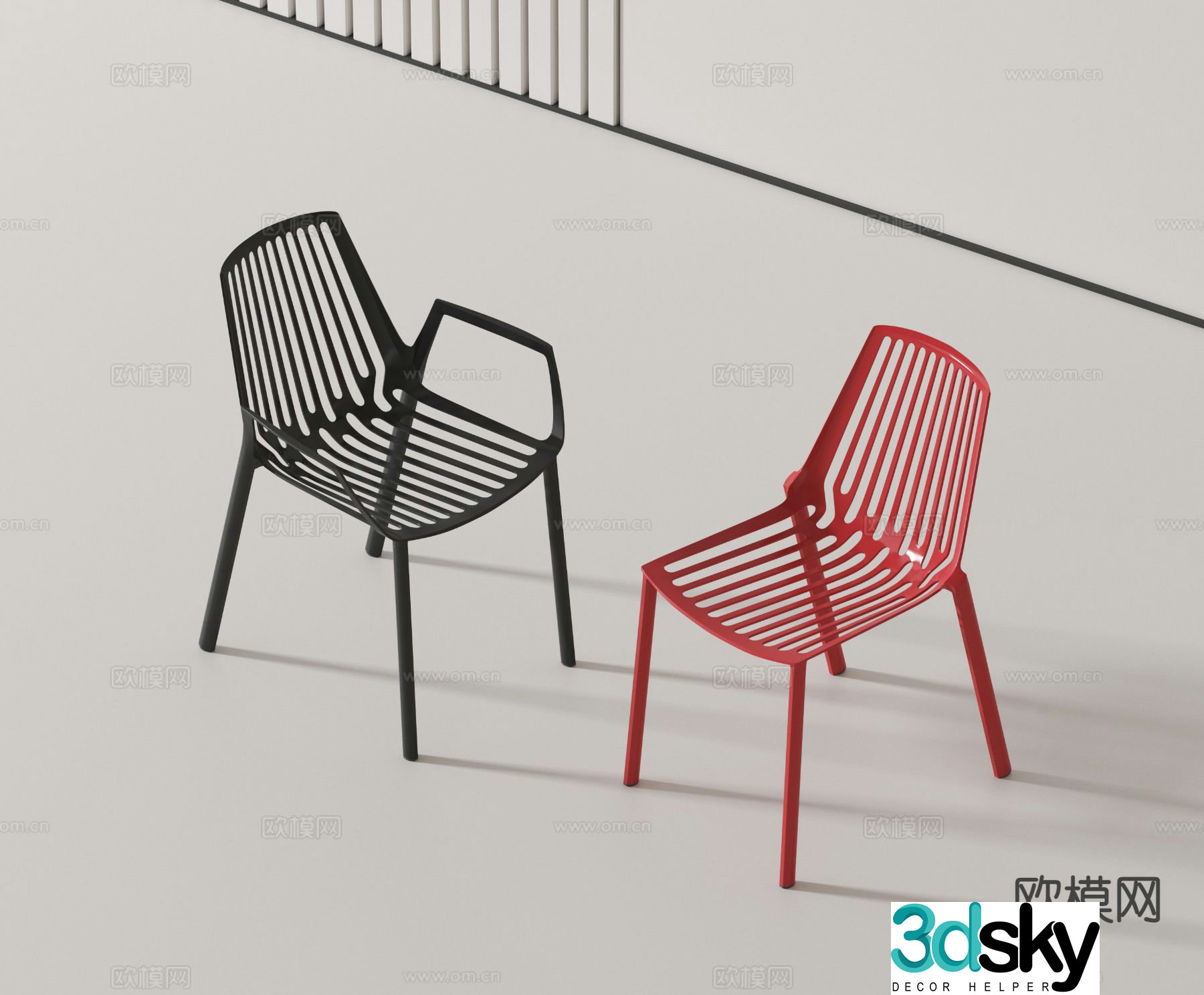 Modern chair single chair dining chair 3d model