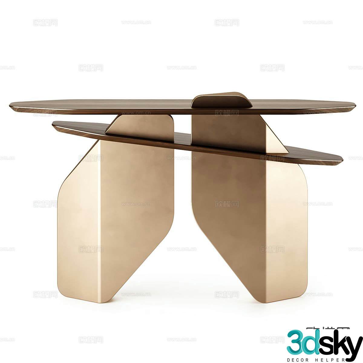 Modern end view desk entrance desk 3D model