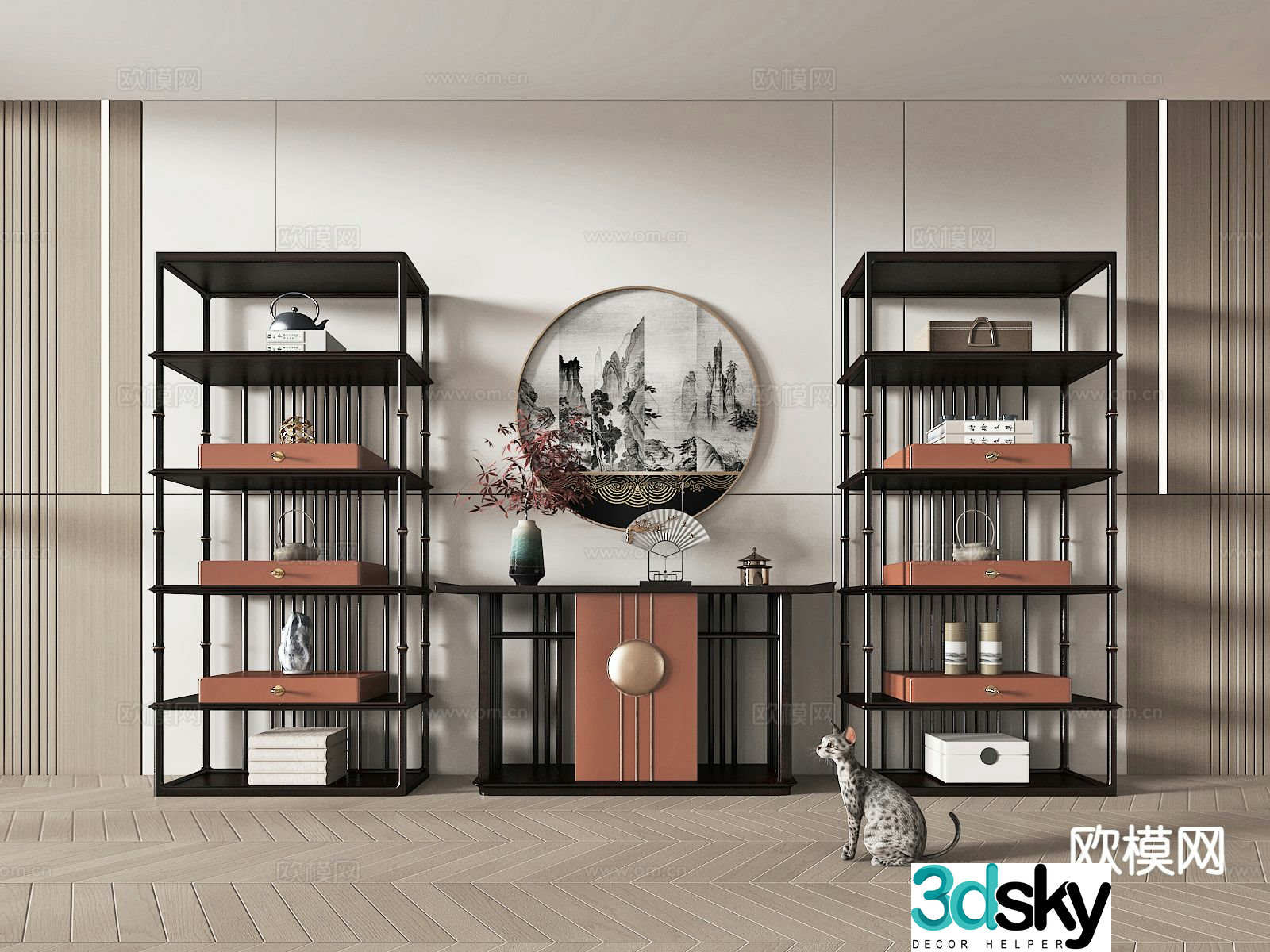 New Chinese style Bogu rack 3D model