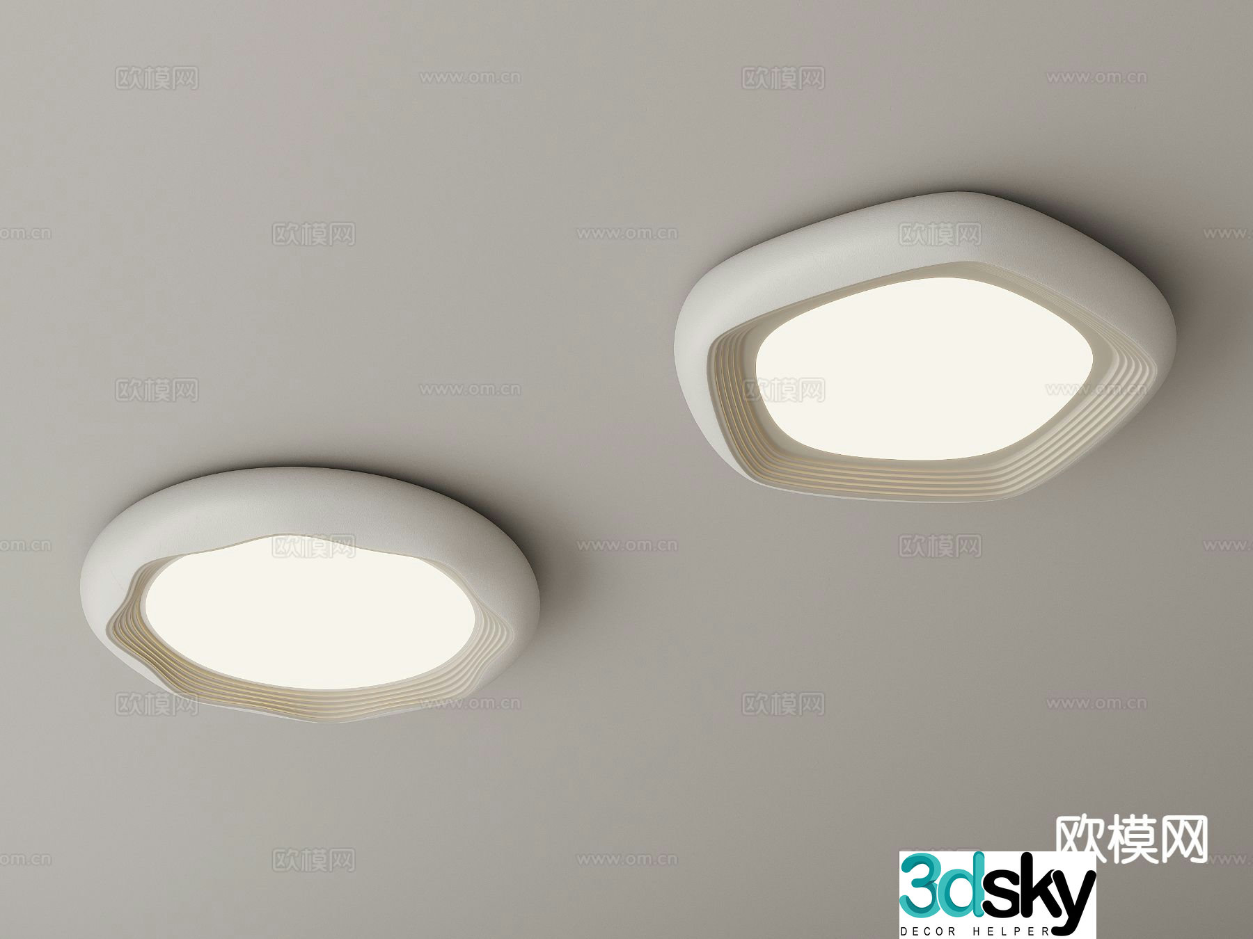 Cream style ceiling lamp 3d model
