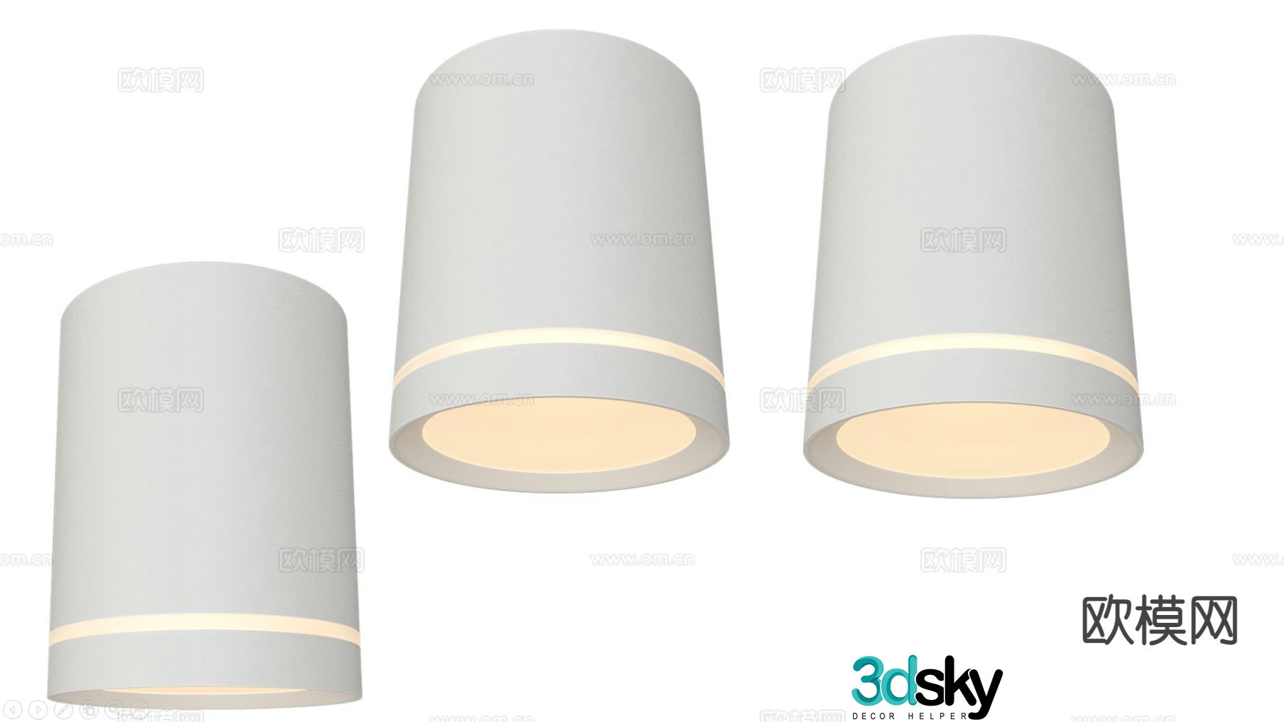 white spotlight white downlight spotlight track spotlight 3d model