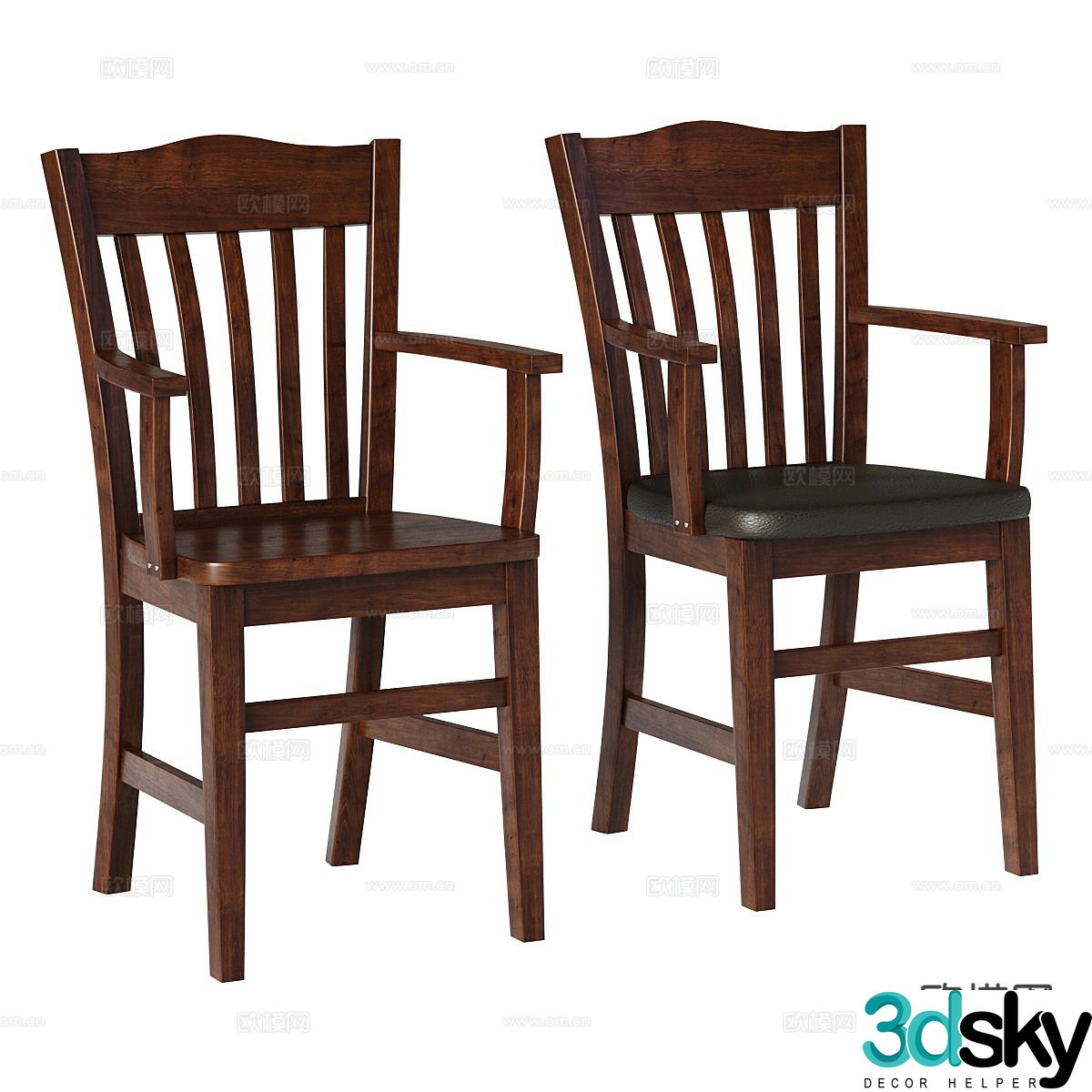 American chair armchair leisure chair 3d model