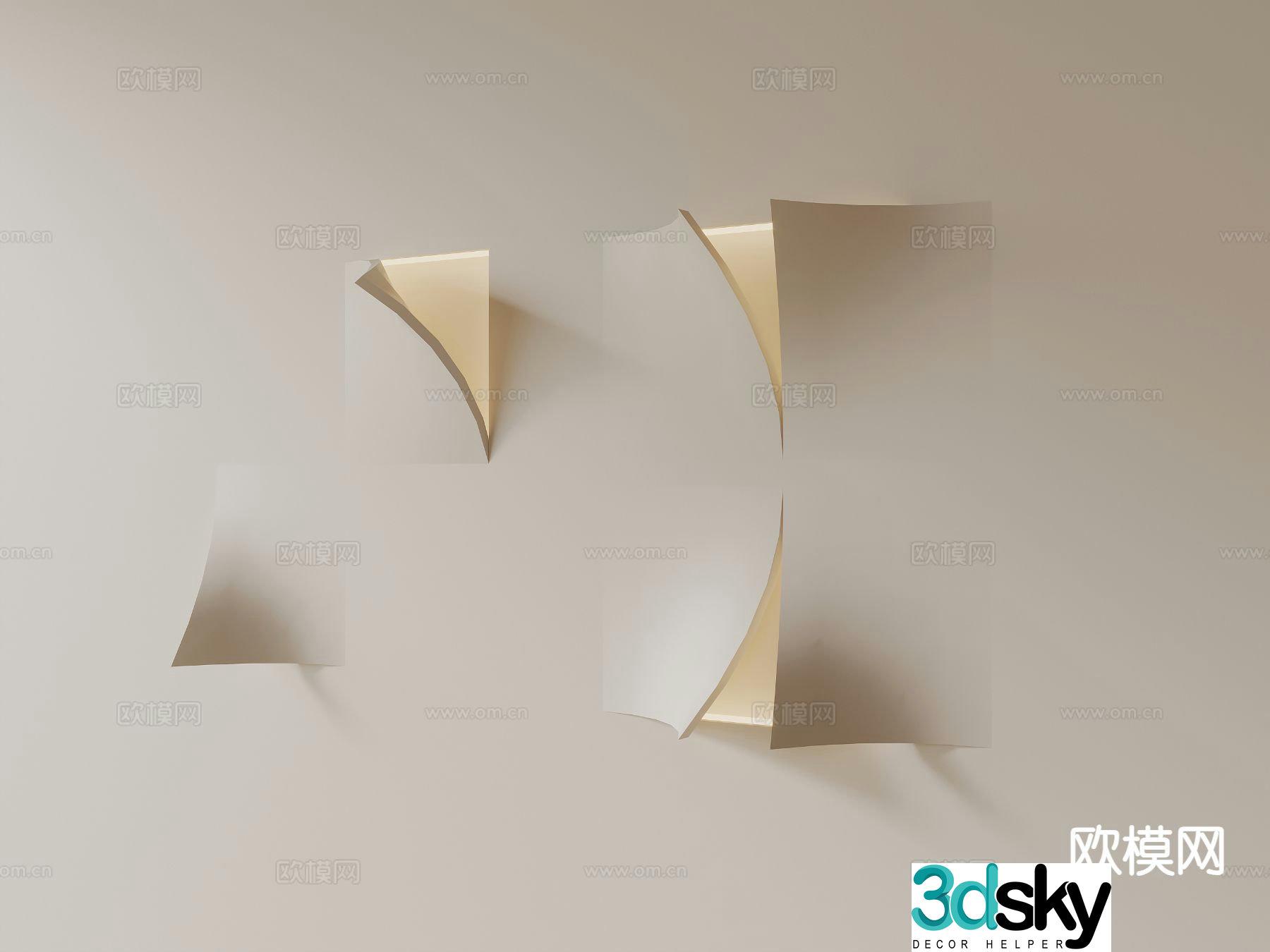 Wabi-sabi wall lamp plaster lamp 3d model