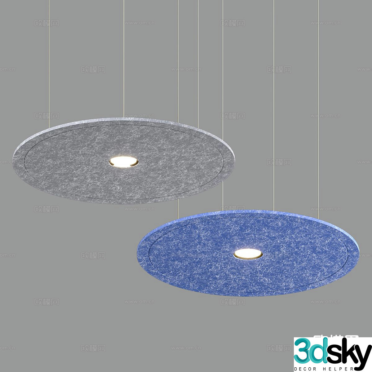 Modern minimalist chandelier disc chandelier 3d model