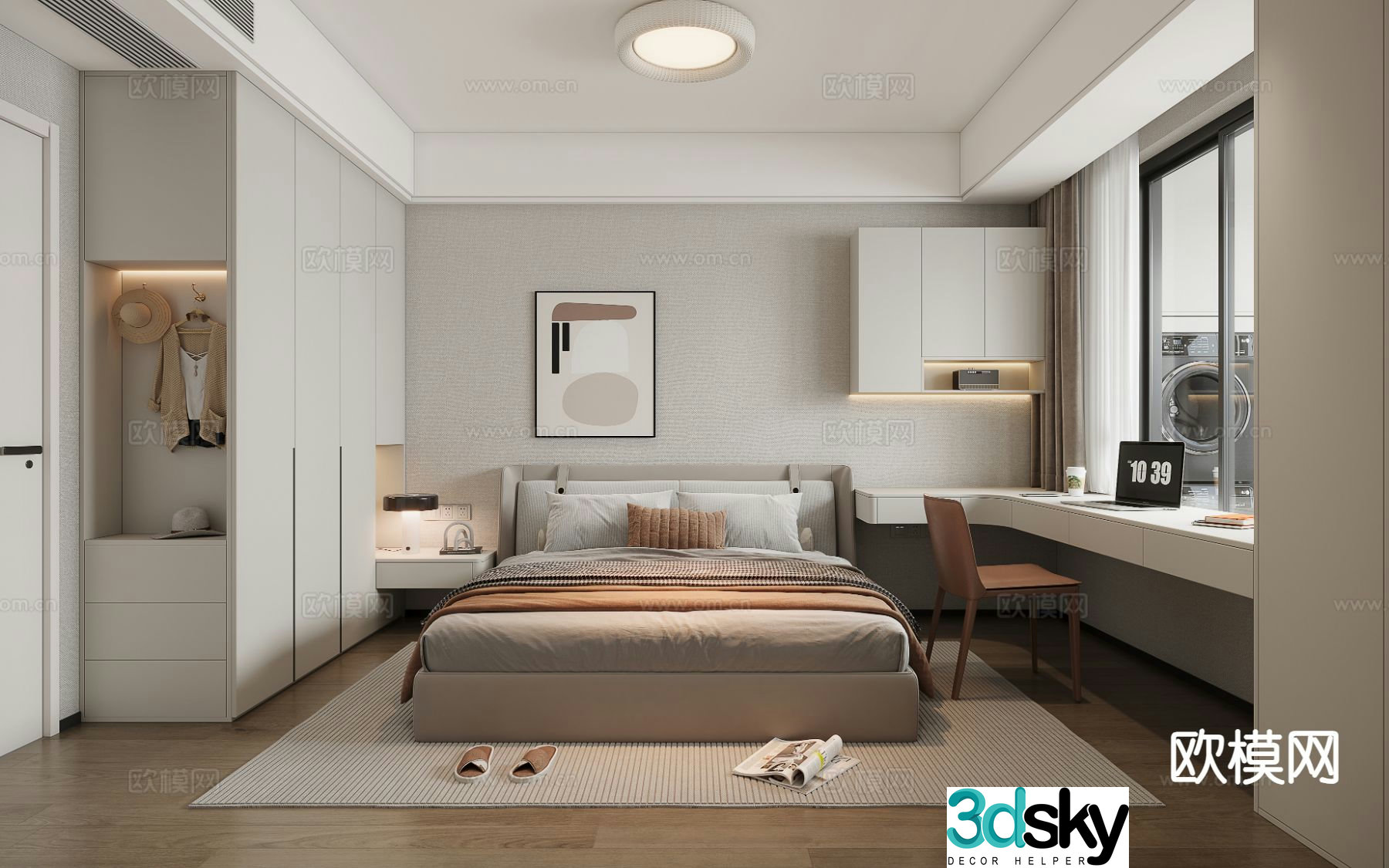 Modern bedroom second bedroom 3d model