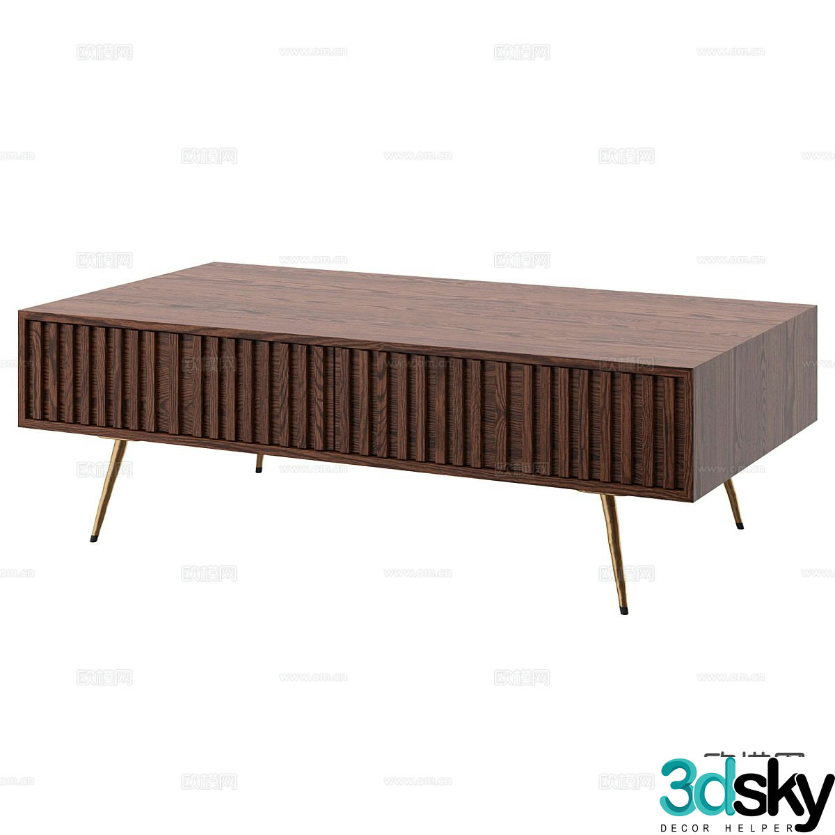 Nordic coffee table solid wood coffee table 3d model