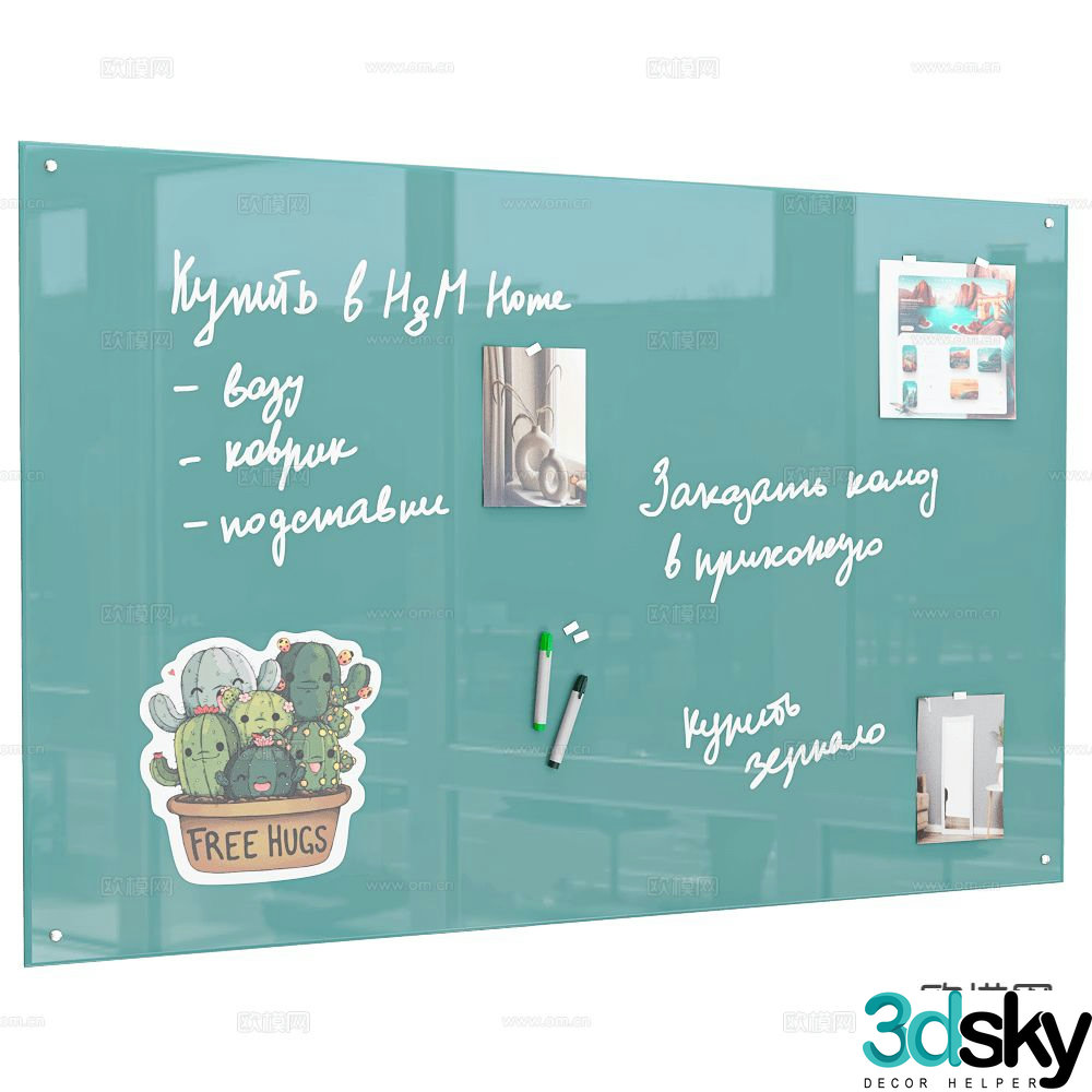 ASKELL blackboard whiteboard display board 3d model