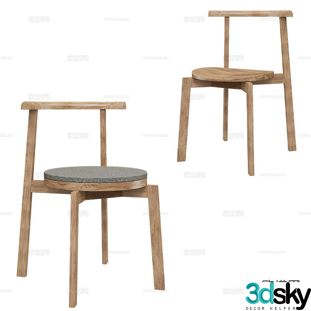 SIJU chair dining chair leisure chair 3d model