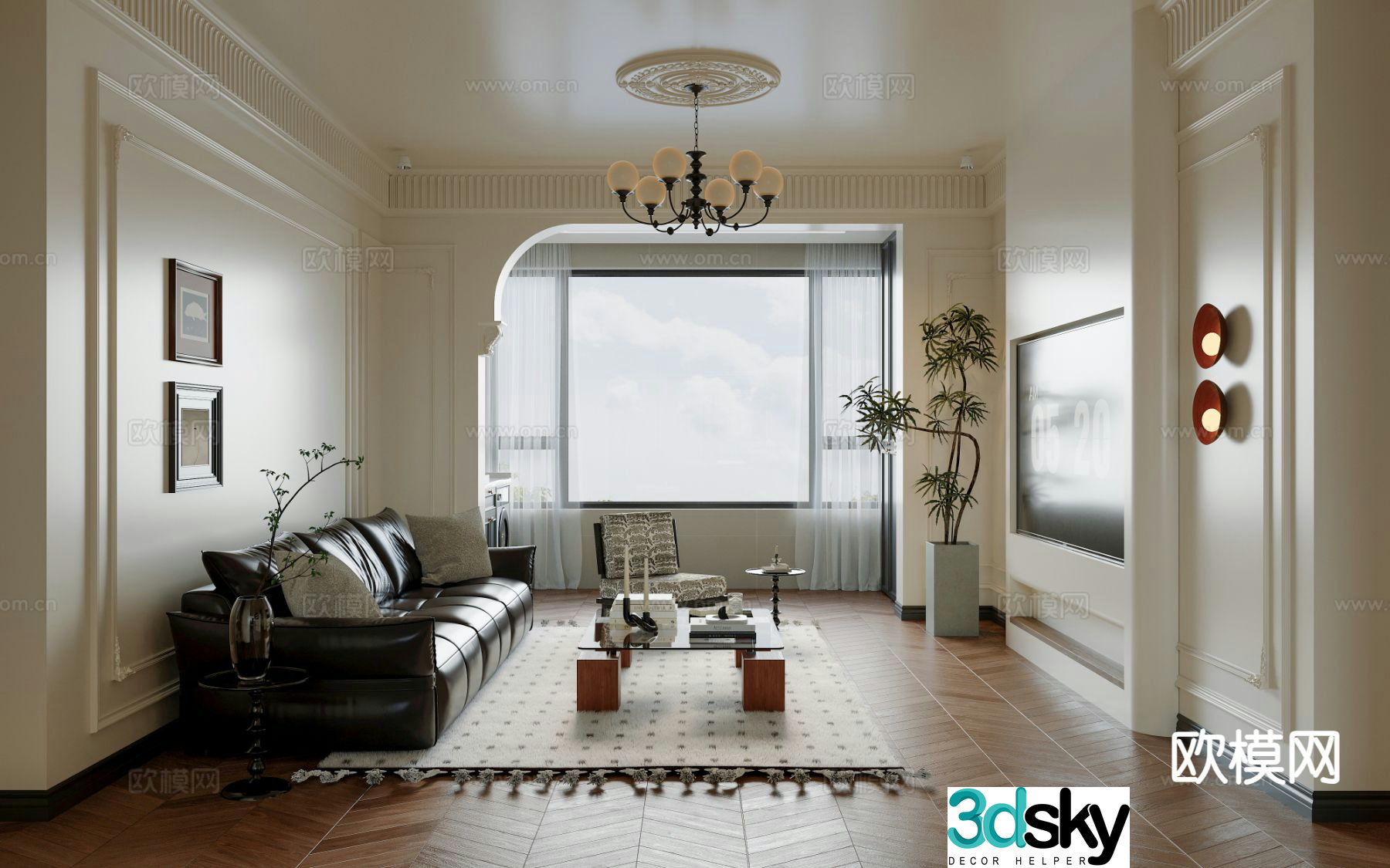 French living room 3d model