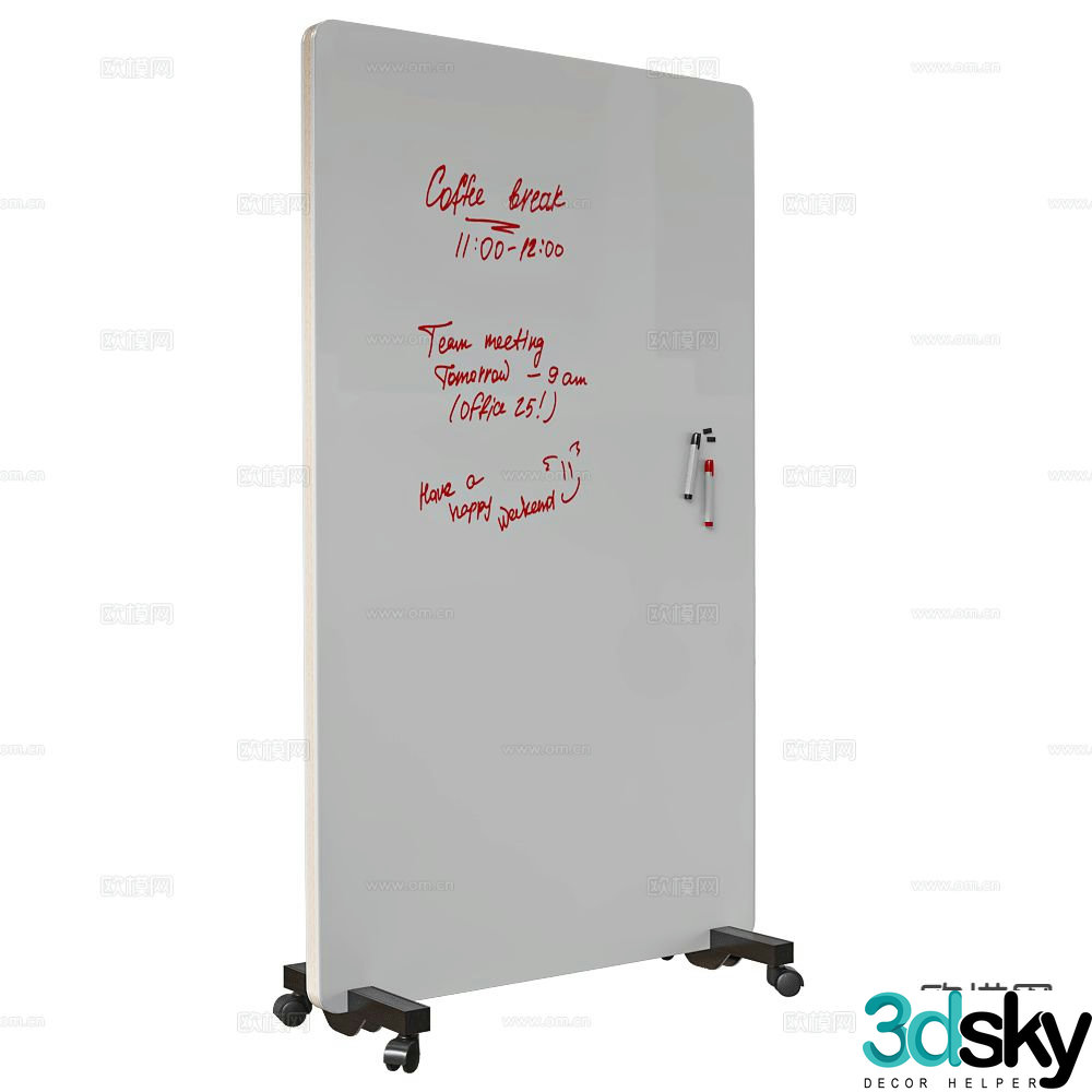 ASKELL mobile whiteboard blackboard 3d model