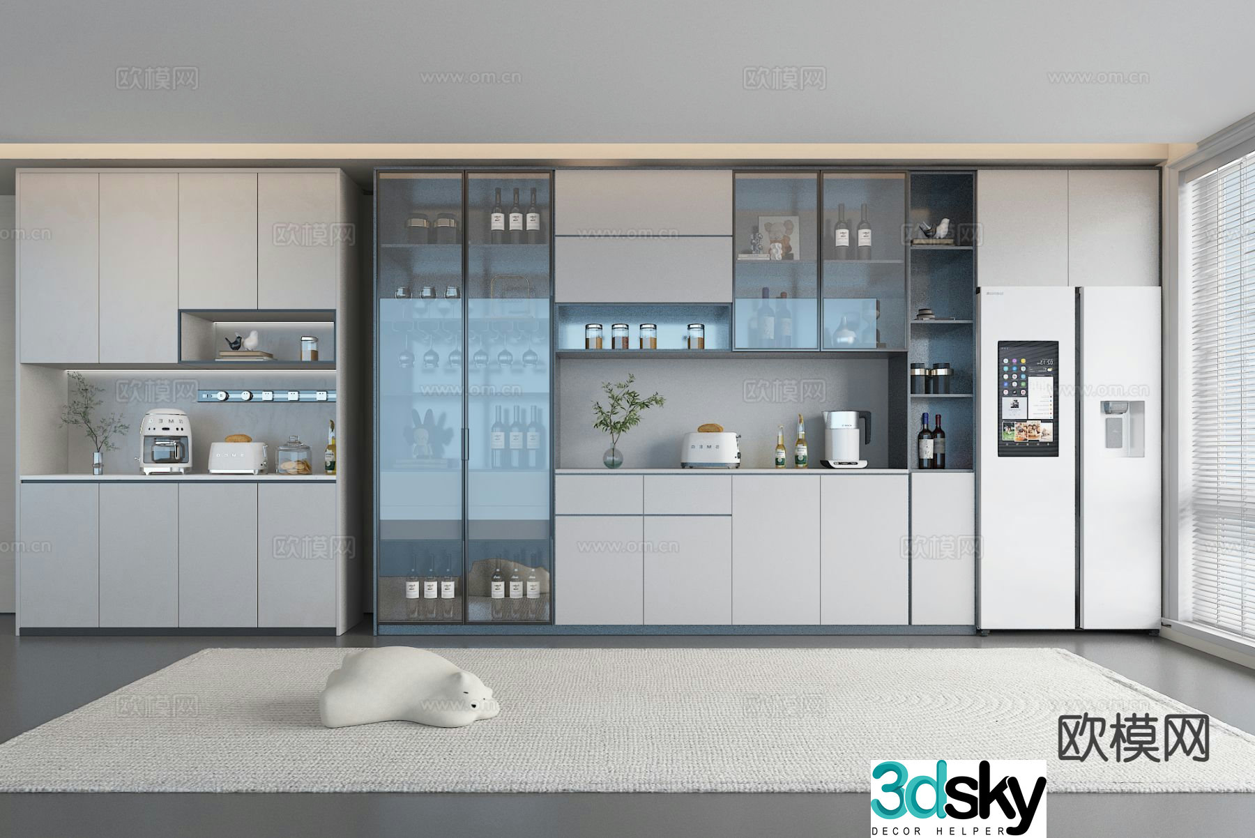 Modern wine cabinet sideboard 3d model