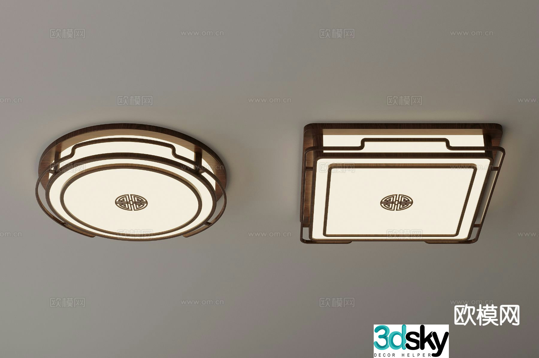New Chinese style ceiling lamp 3d model