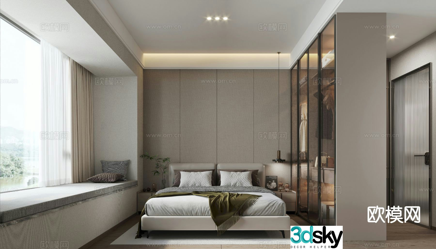 Modern bedroom second bedroom 3d model