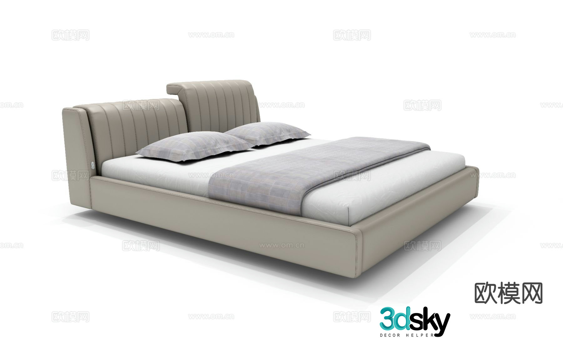Modern double bed 3d model