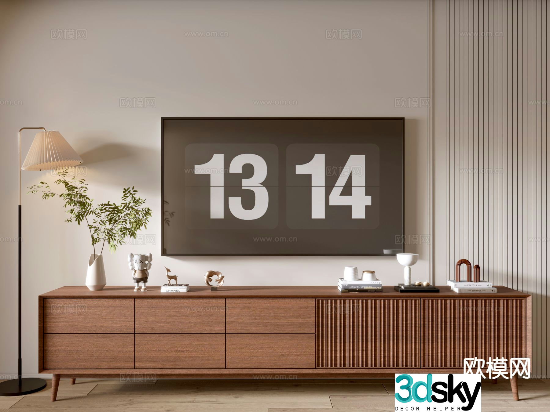 Medieval style TV cabinet 3D model