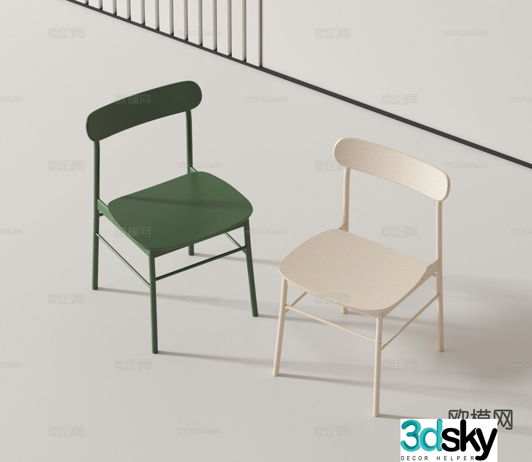 Modern chair dining chair single chair 3d model