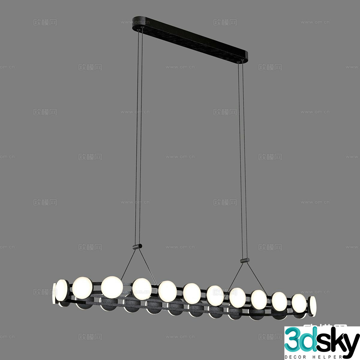 Modern minimalist chandelier hall chandelier 3d model