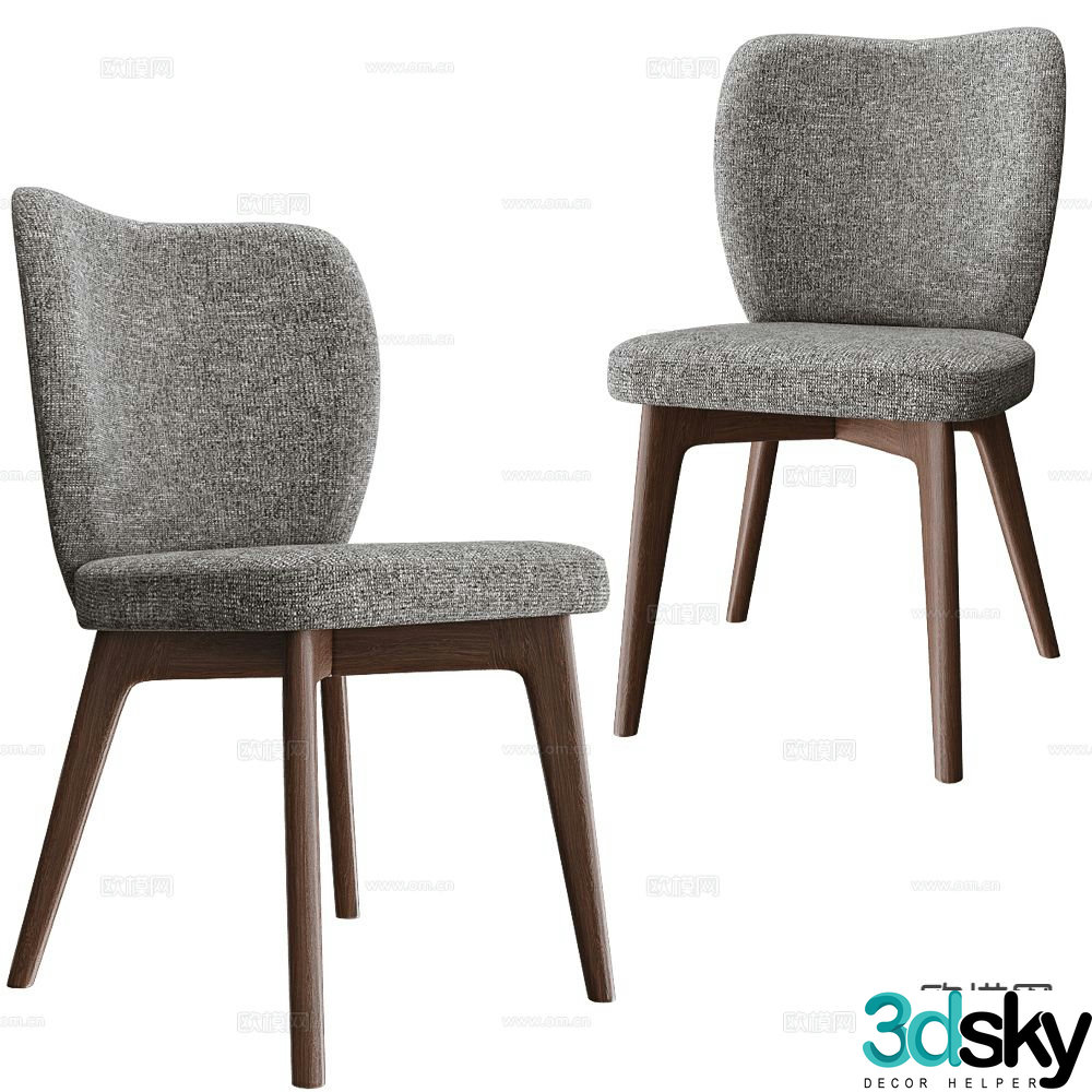 Partisan dining chair single chair 3d model