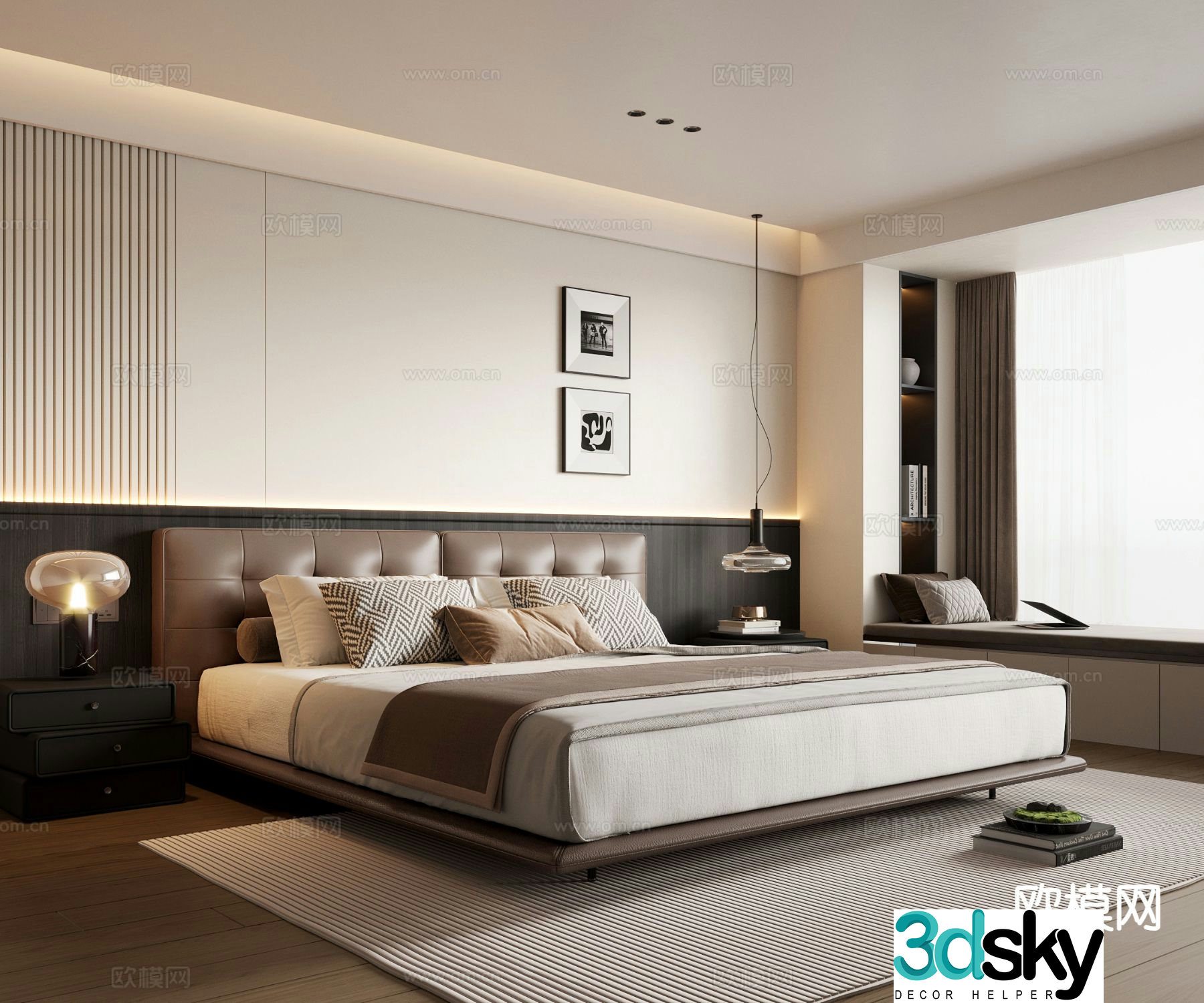 Italian style bedroom master bedroom 3d model