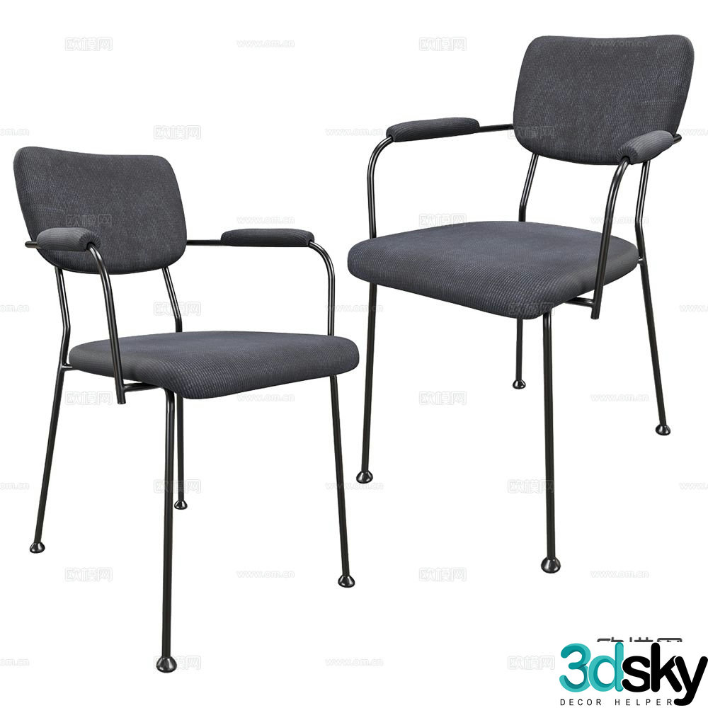Zuiver Group dining chair single chair 3d model
