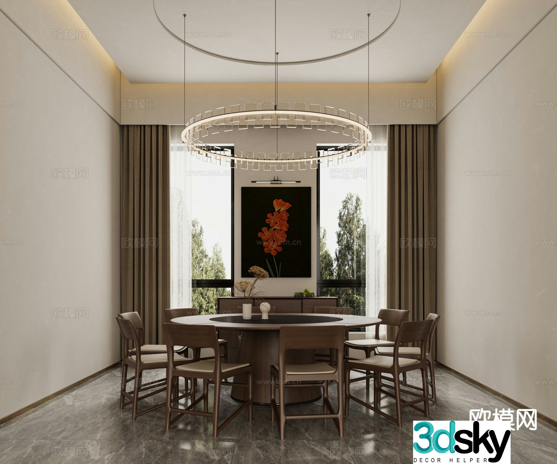 New Chinese restaurant 3d model