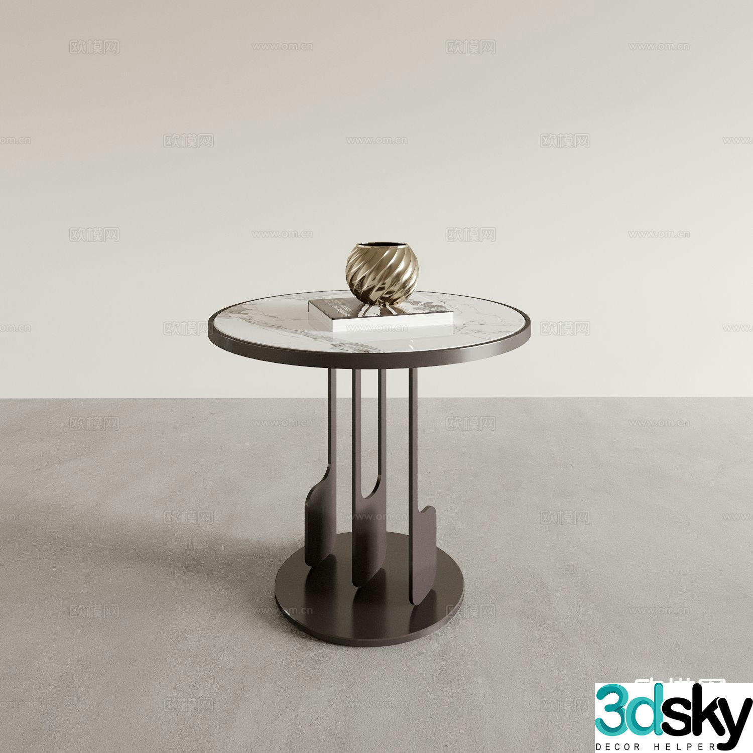 Modern corner table side table round table table table 3D model