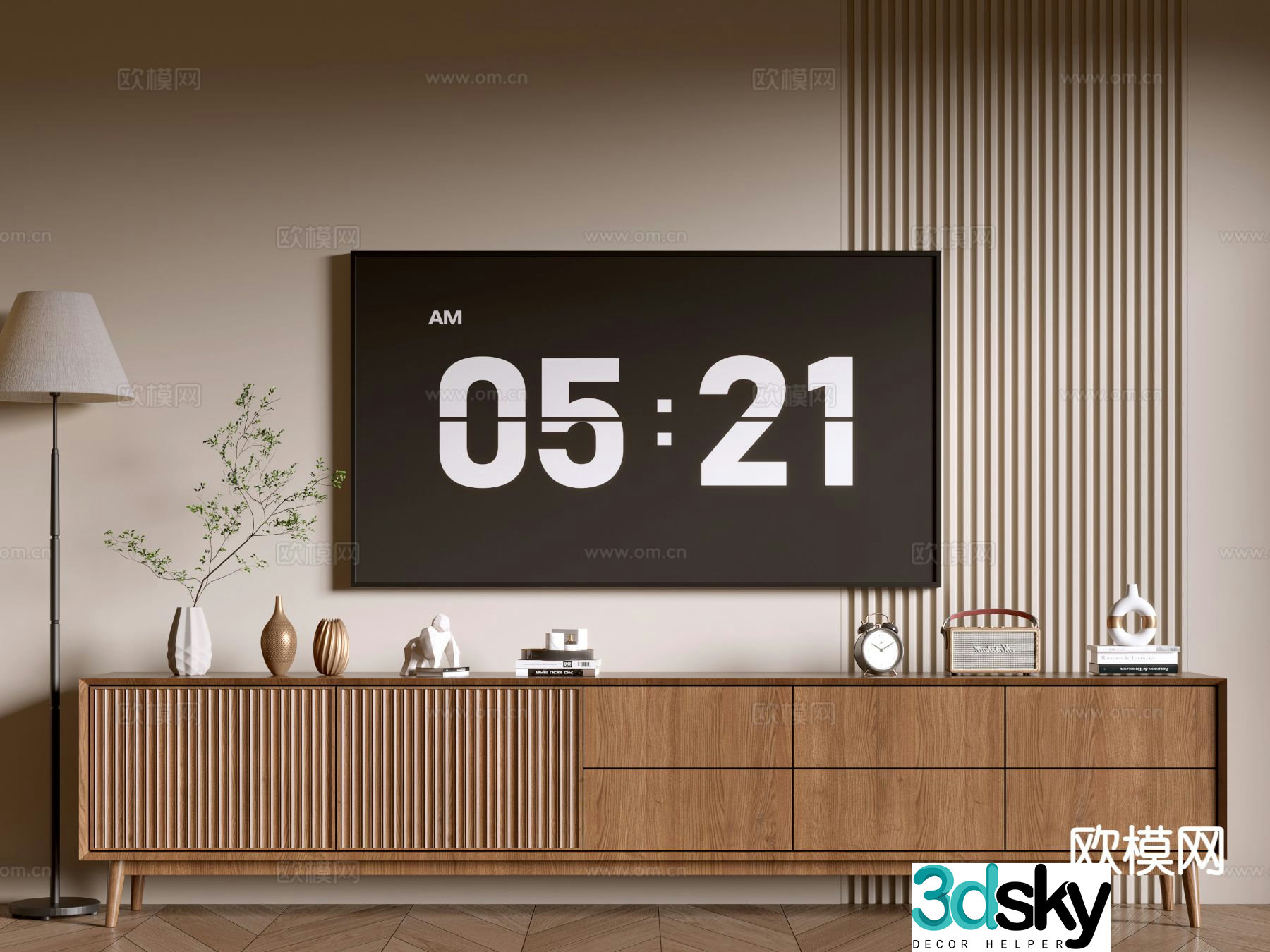 Medieval style TV cabinet 3D model