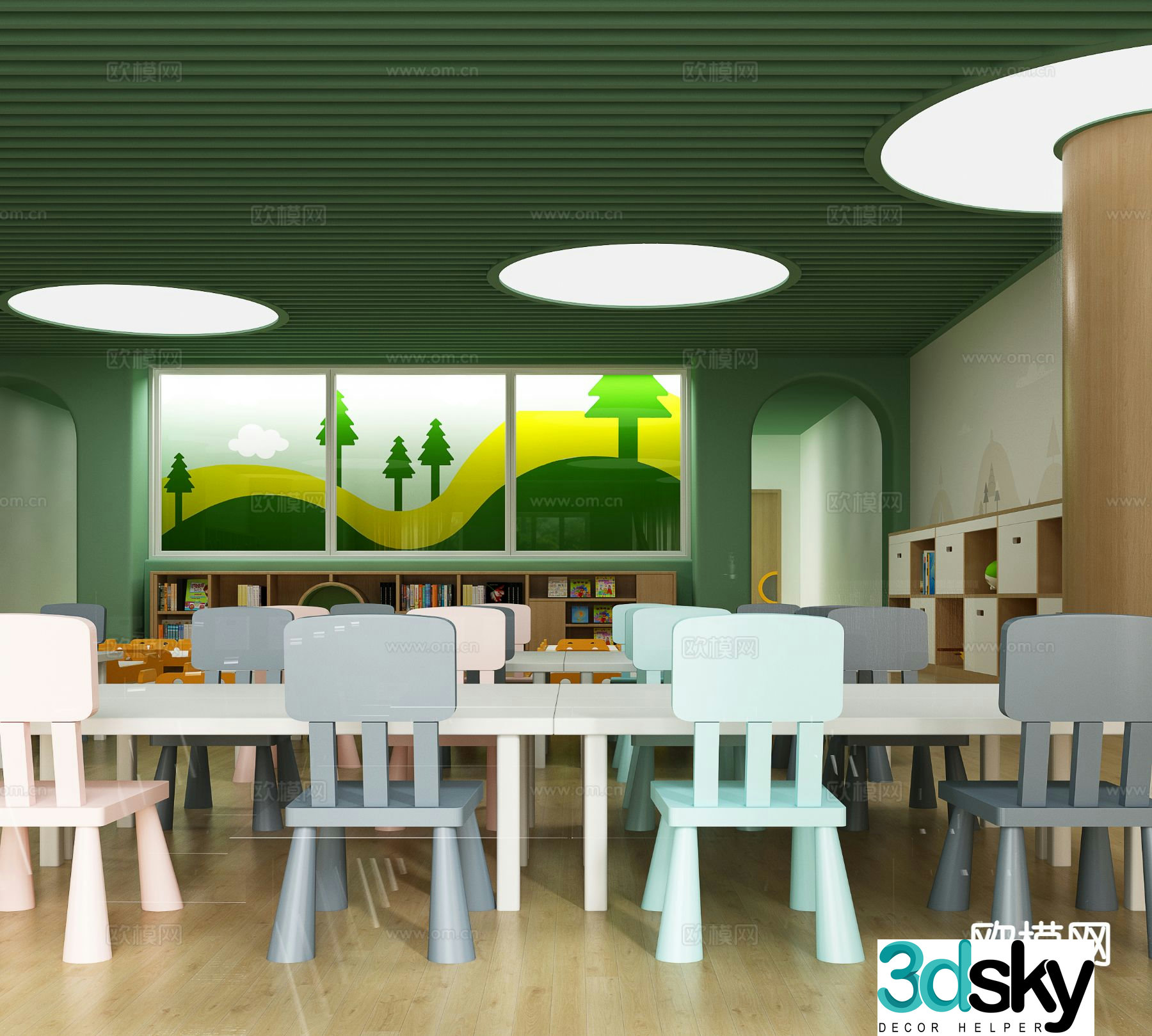 Modern kindergarten nursery 3d model