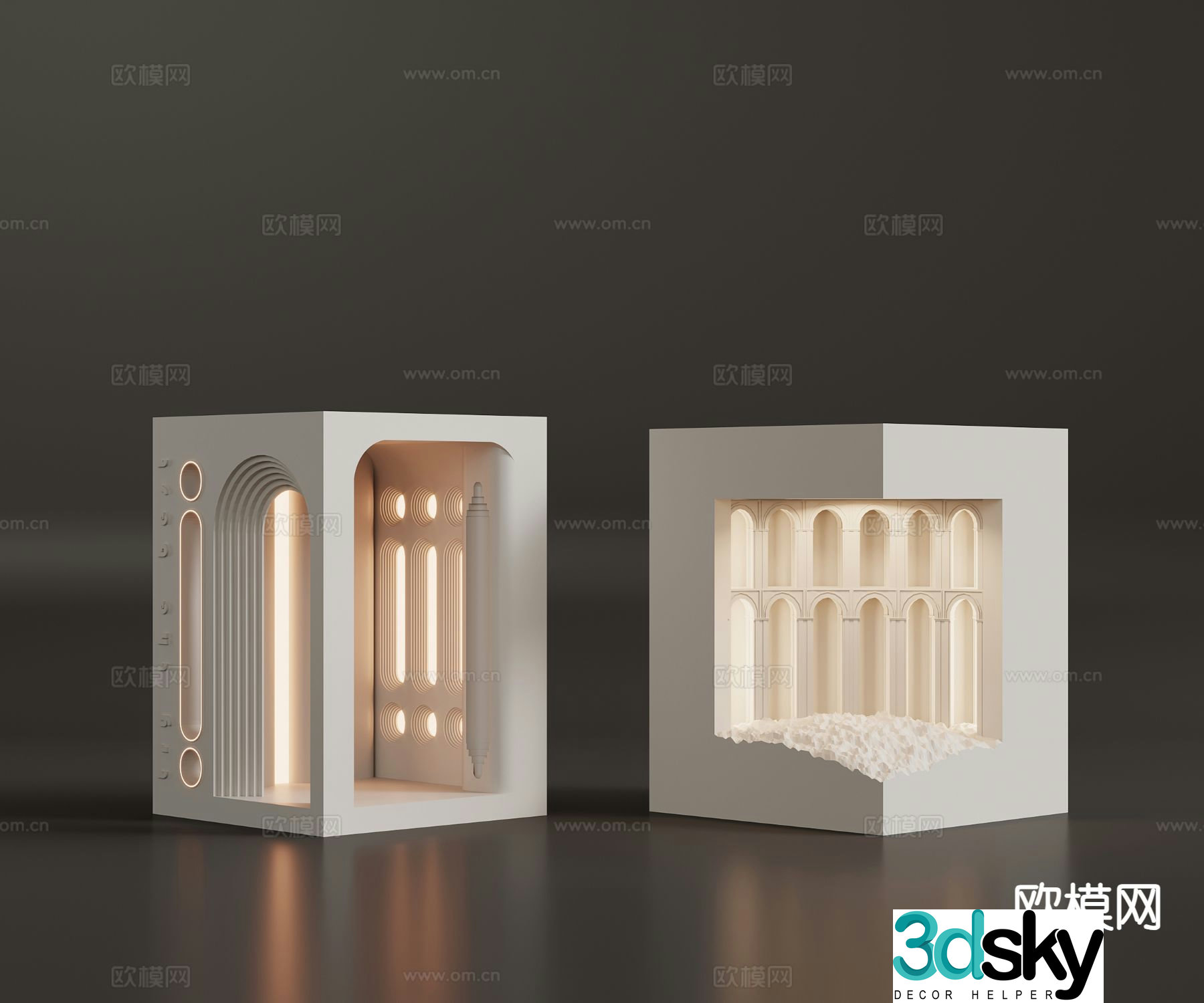 Recessed wall light plaster wall light 3d model