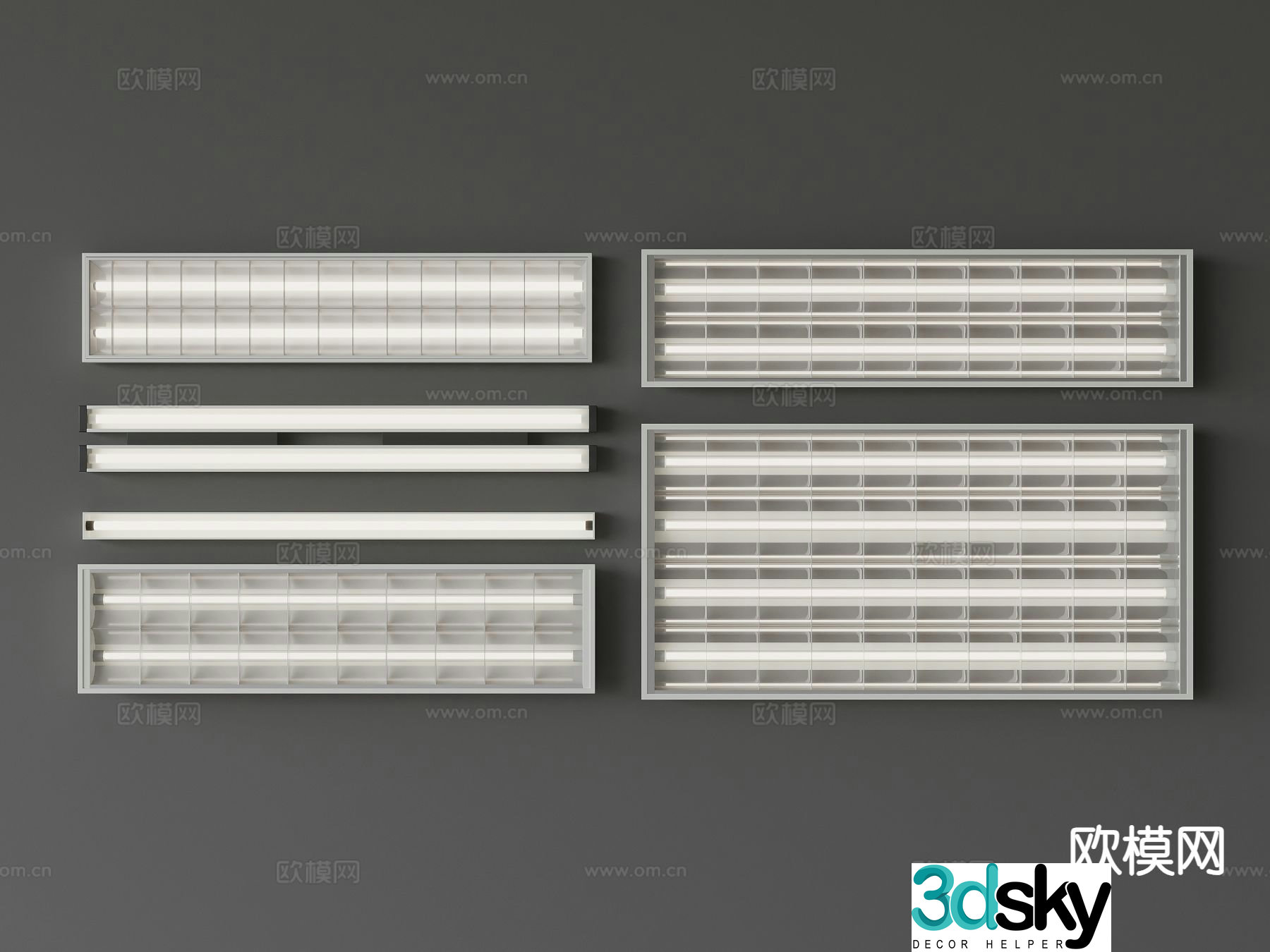 Office lamp grille lamp 3d model