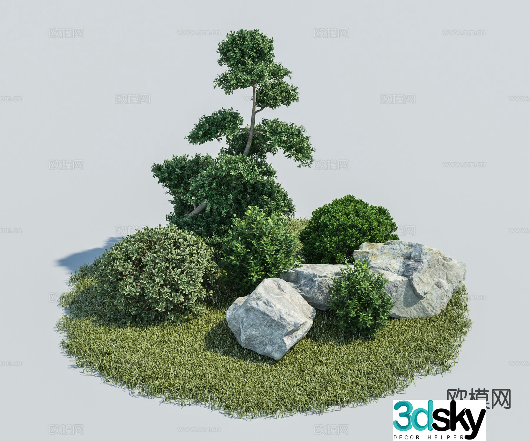 3D model of garden green plant sketch