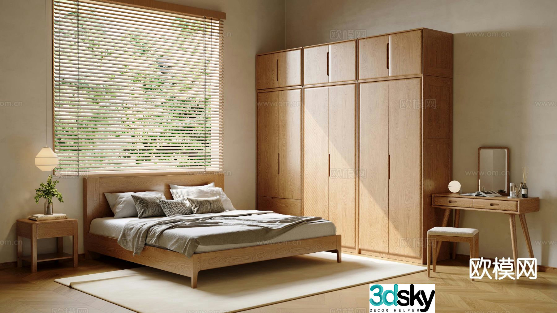 Log style bedroom master bedroom 3d model