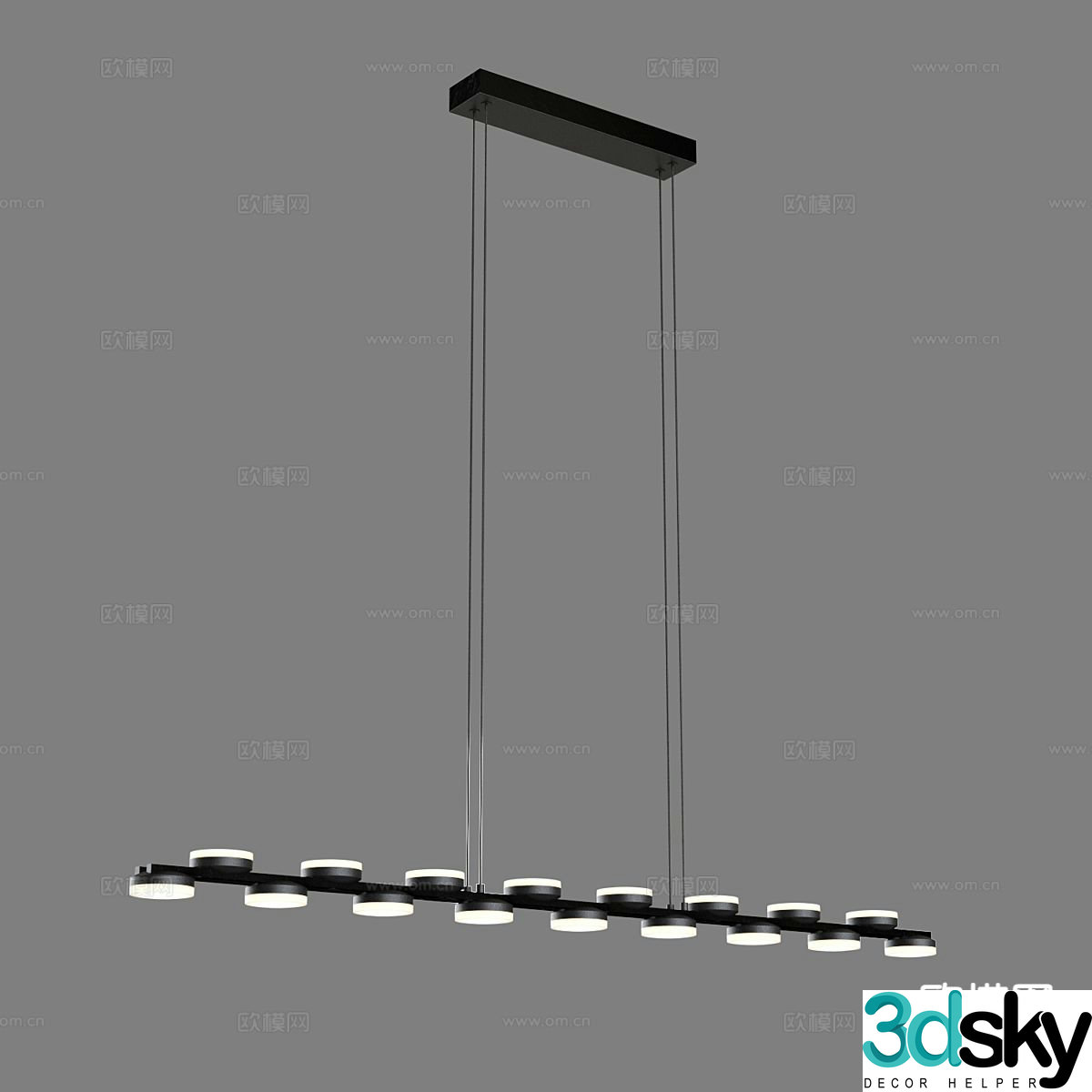 Modern minimalist chandelier hall chandelier 3d model