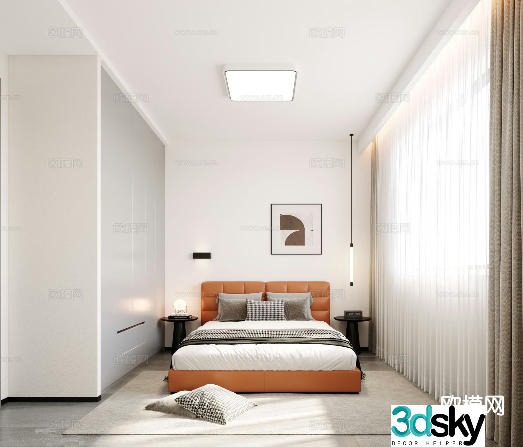 Modern Bedroom Elderly Room Second Bedroom 3D Model