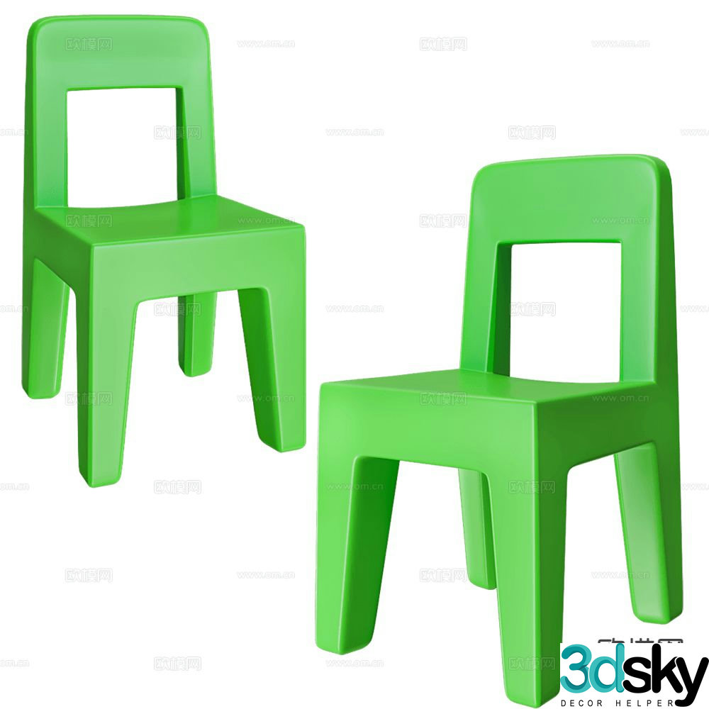 Magis children’s chair green chair 3d model