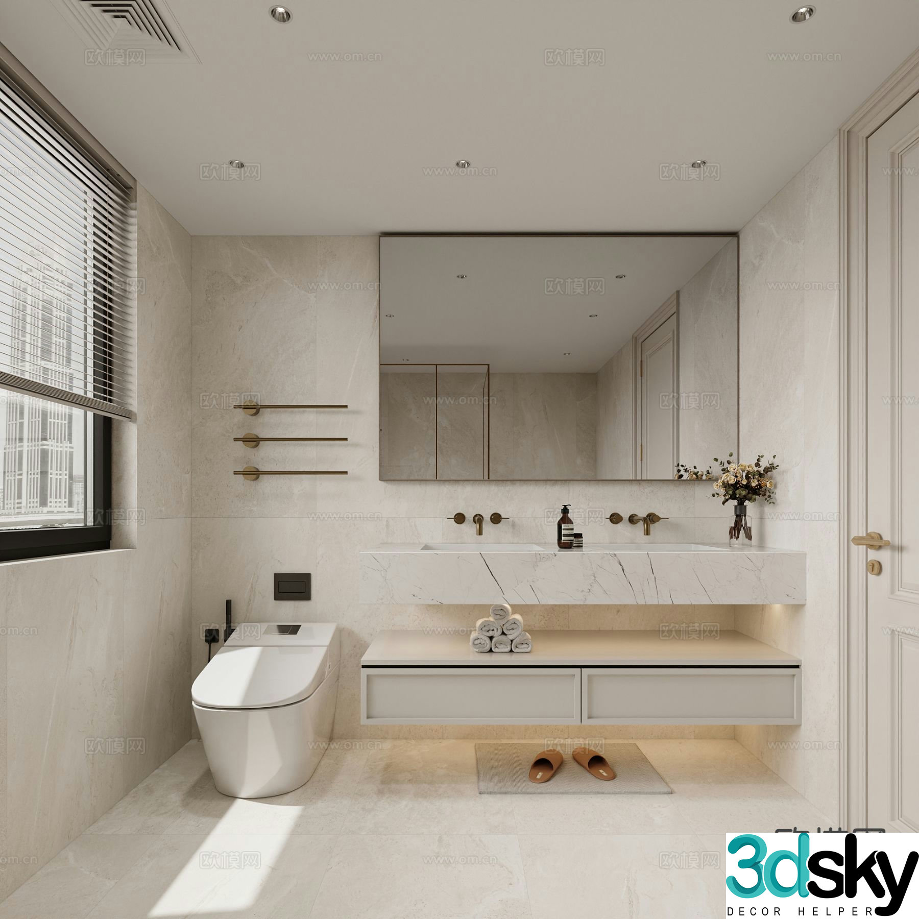 Modern bathroom toilet 3d model