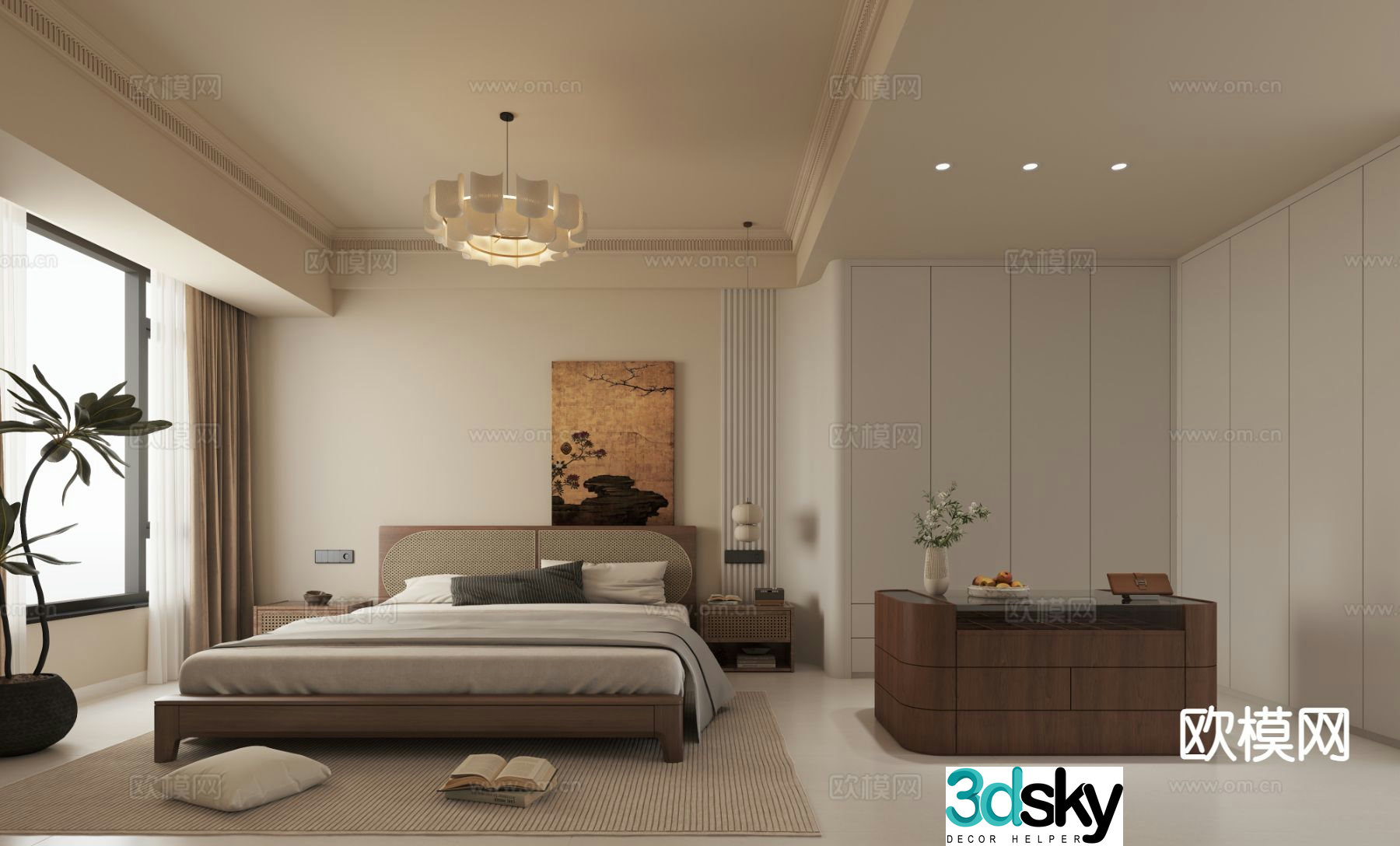 Medieval style master bedroom bedroom 3d model