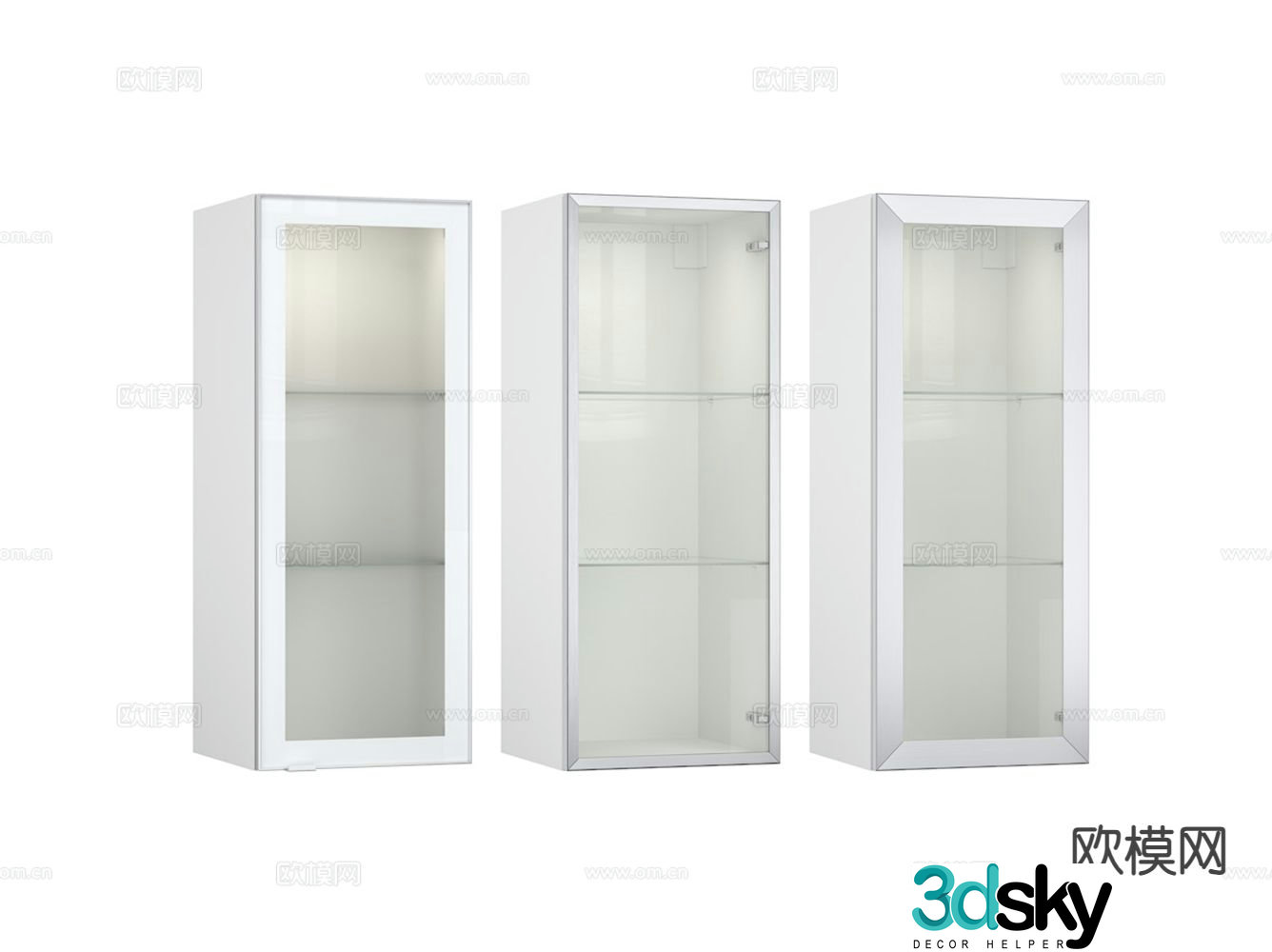Glass wall cabinet 3d model