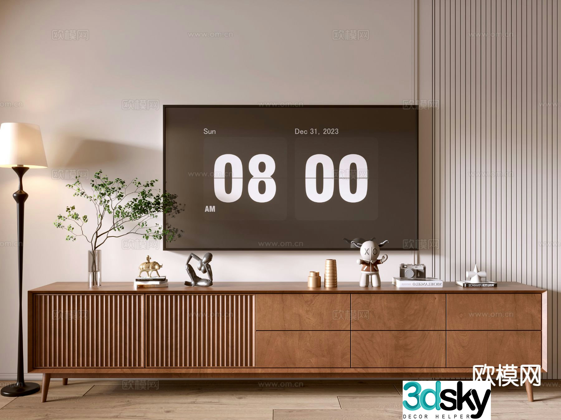 Medieval style TV cabinet 3D model