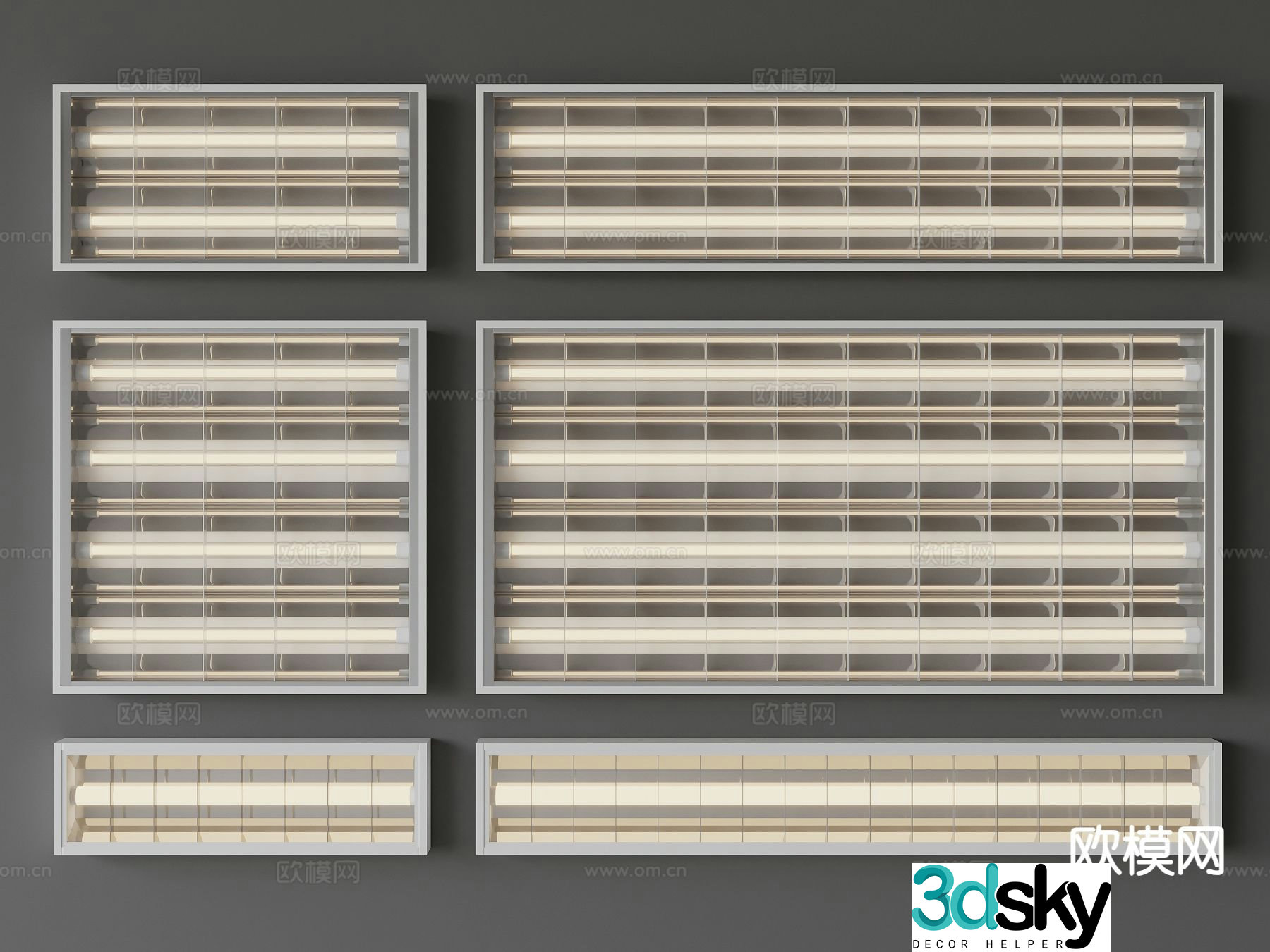 Office lamp grille lamp 3d model