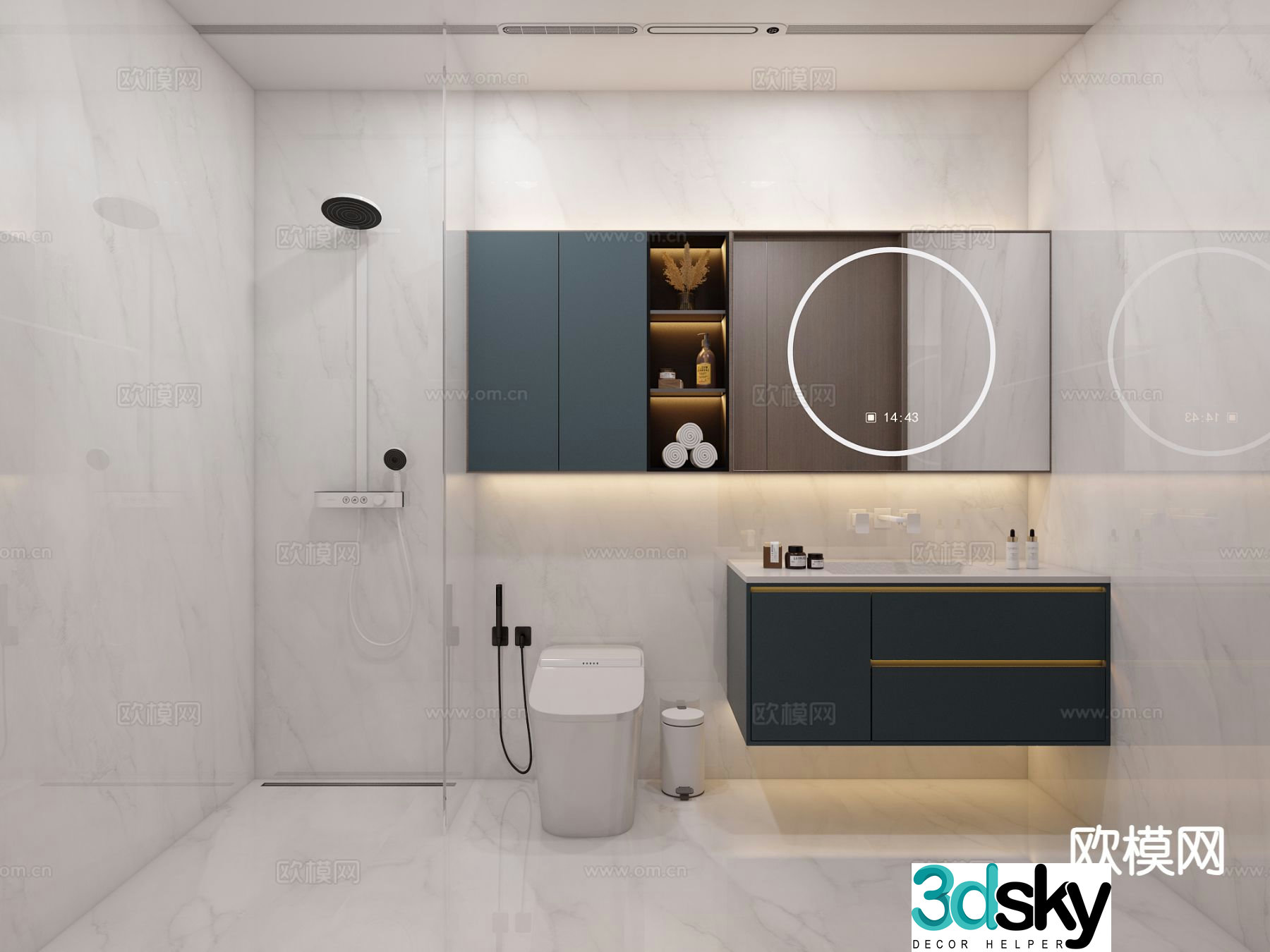 Modern bathroom bathroom toilet 3d model